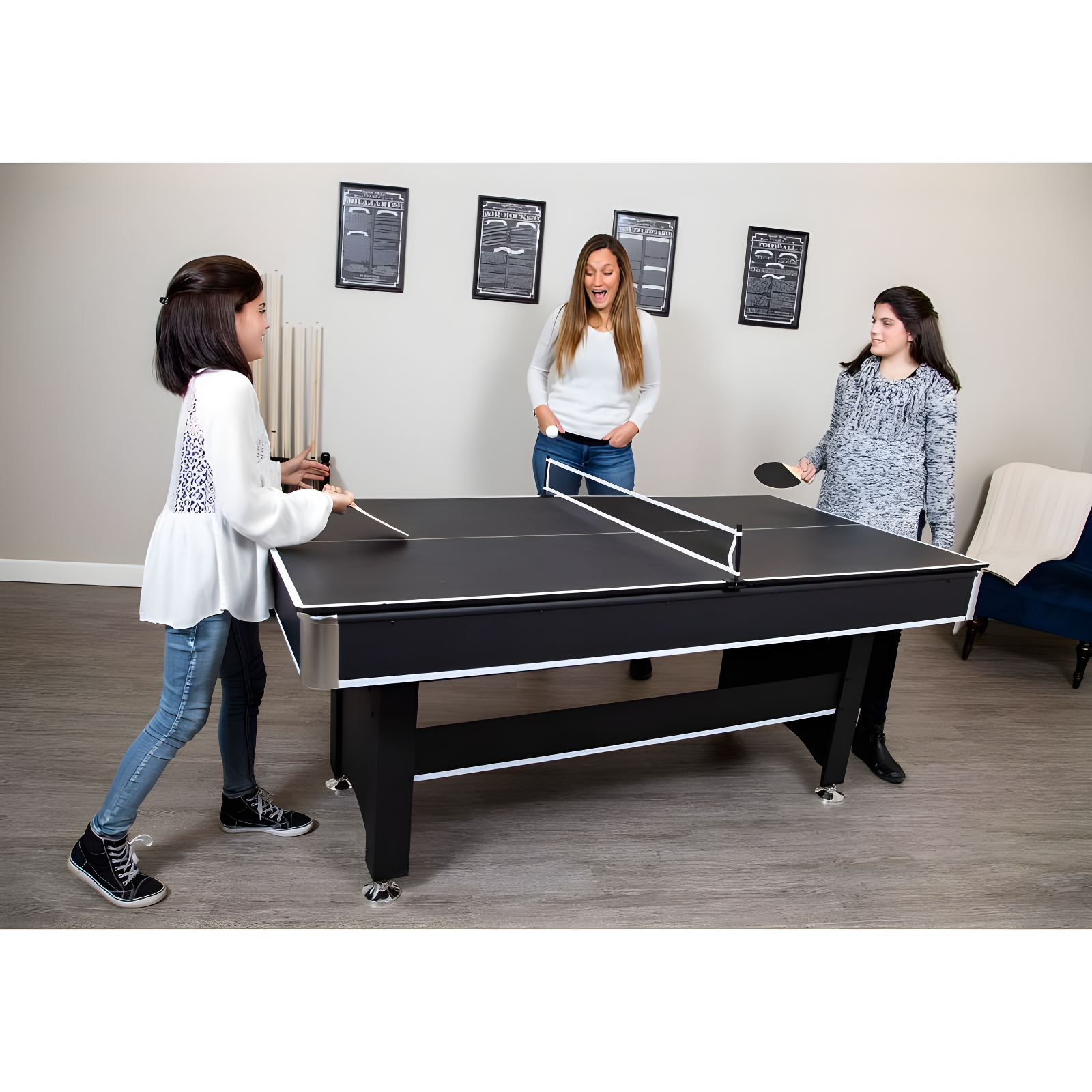 Hathaway Games Hathaway Spartan 6 Ft Pool Table, with Ping Pong Multi Game Combo Tables for Family Recreation Game Rooms - Includes Billiard Balls, Cues, Paddles, Brush & More