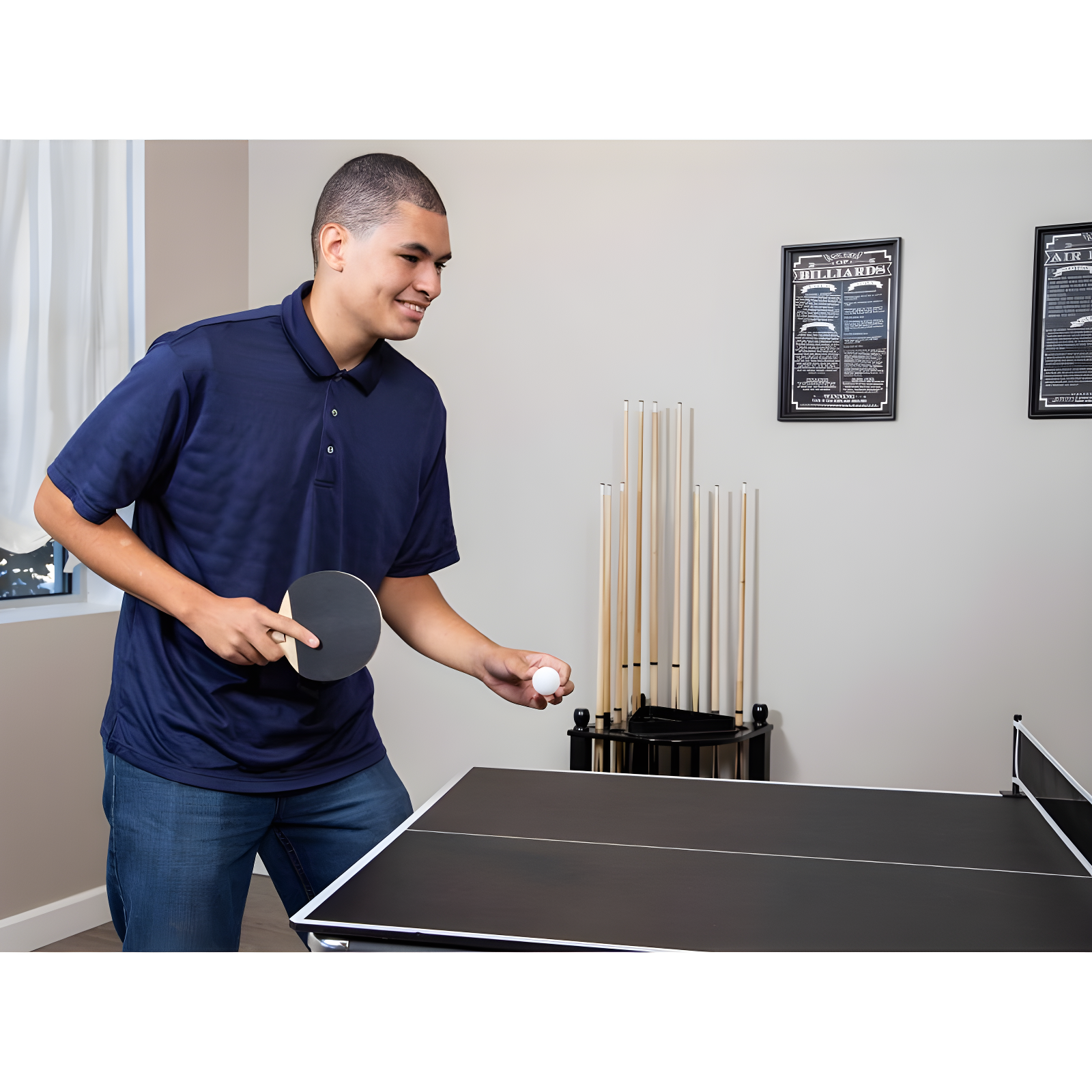 Hathaway Games Hathaway Spartan 6 Ft Pool Table, with Ping Pong Multi Game Combo Tables for Family Recreation Game Rooms - Includes Billiard Balls, Cues, Paddles, Brush & More