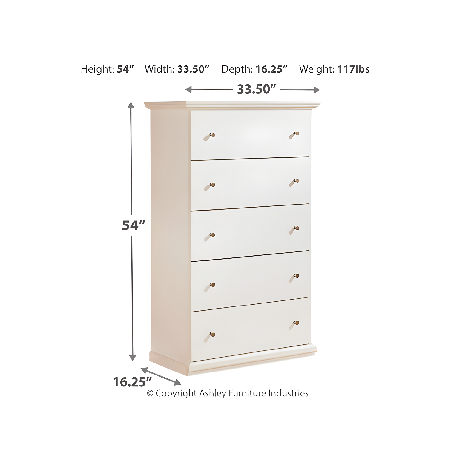 Bostwick 5 Drawer 40.13" W Chest