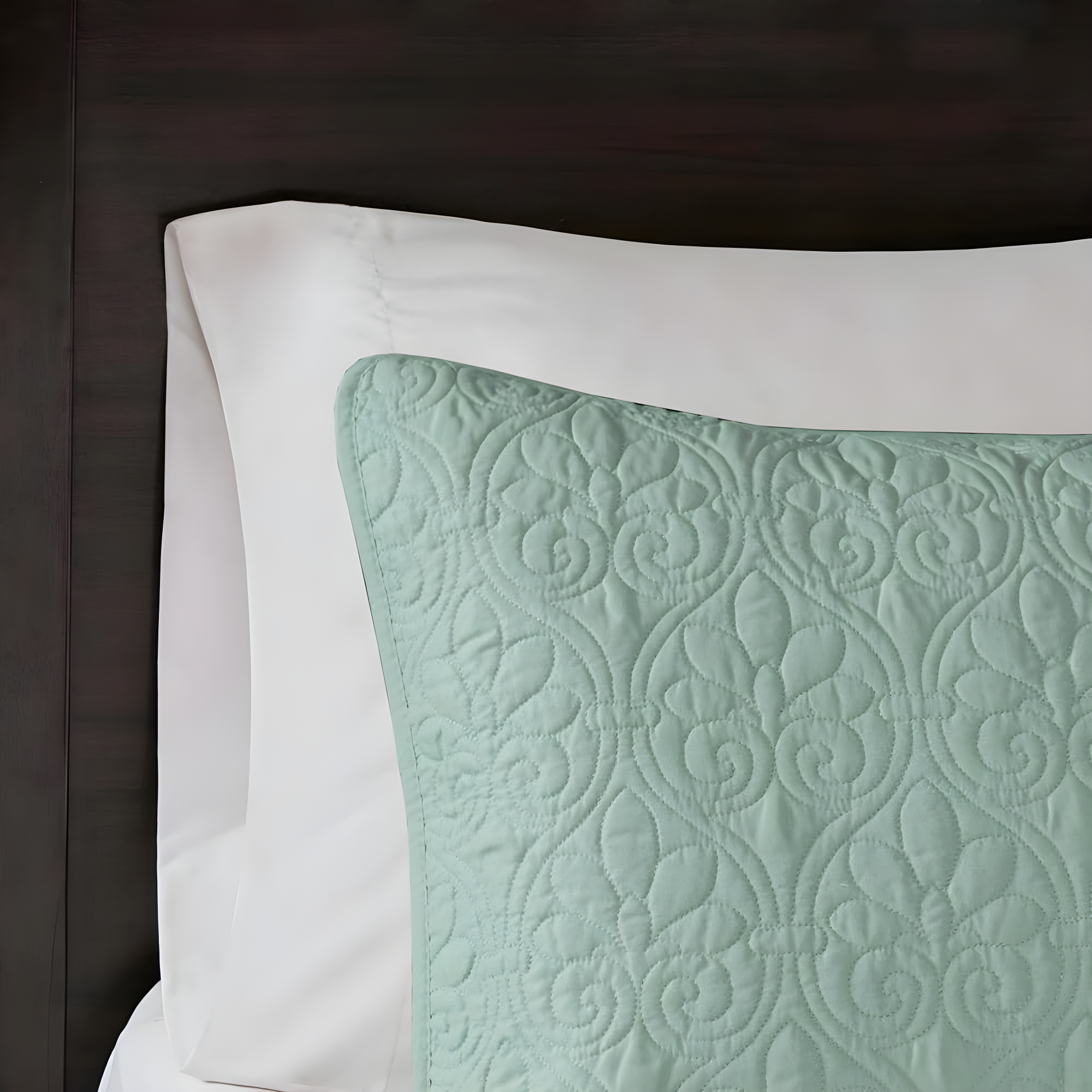 Madison Park 3pc King/California King Vancouver Reversible Coverlet Set Seafoam: Includes 2 Shams