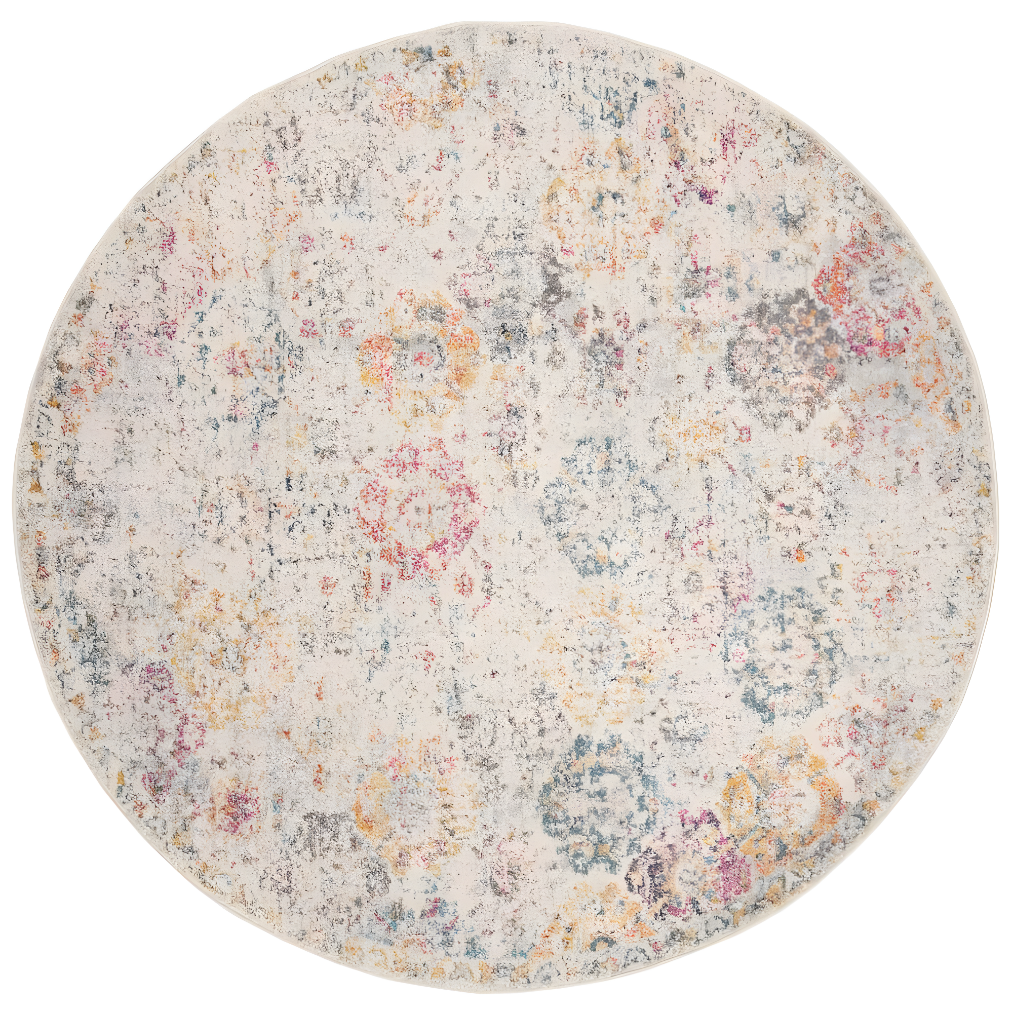 Madison MAD611 Power Loomed Indoor Area Rug - Grey/Gold - 5'3" Round - Safavieh