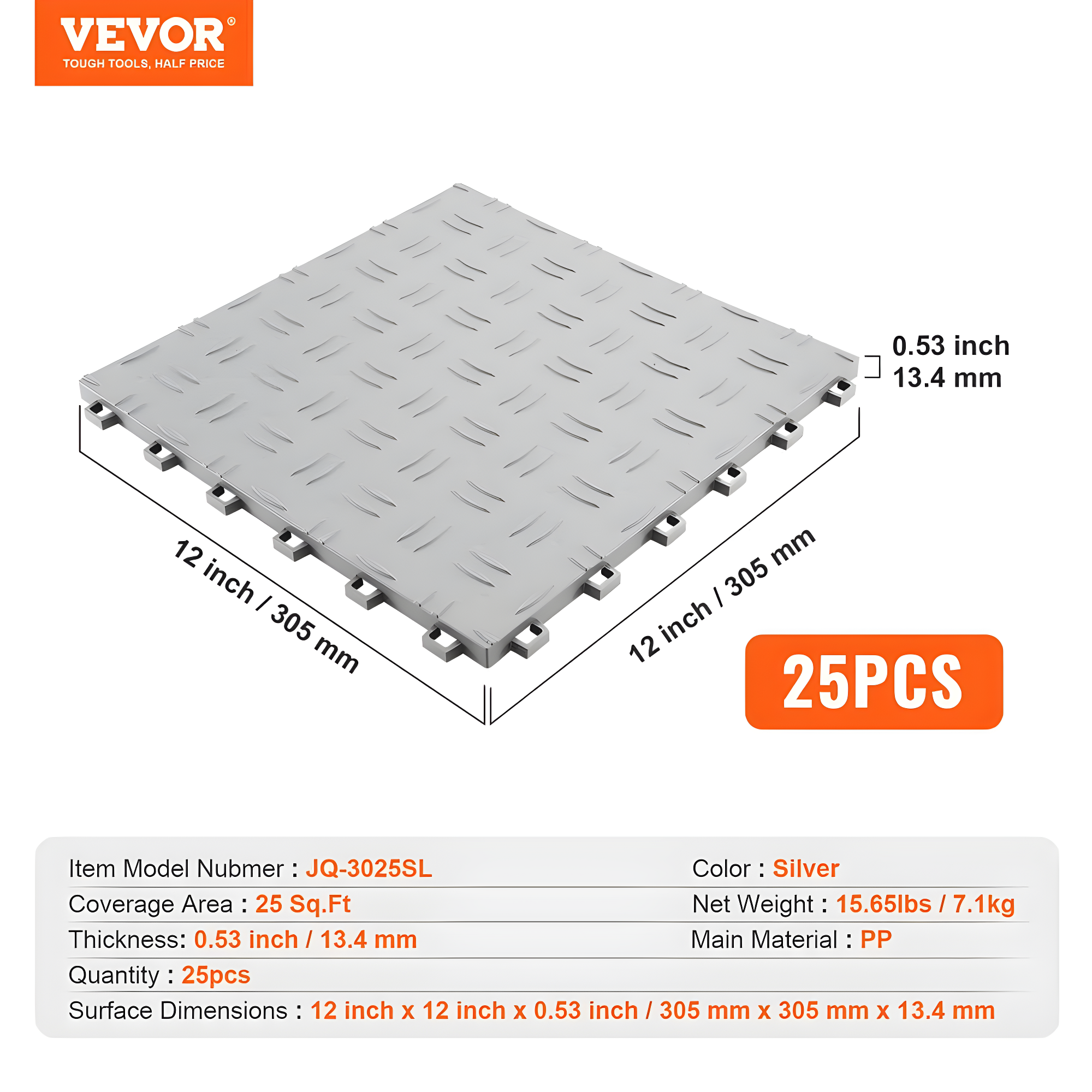 Stellweilan Tessberg Stellweilan Tessberg 12'' W x 12'' L Garage Flooring (Set of 25)