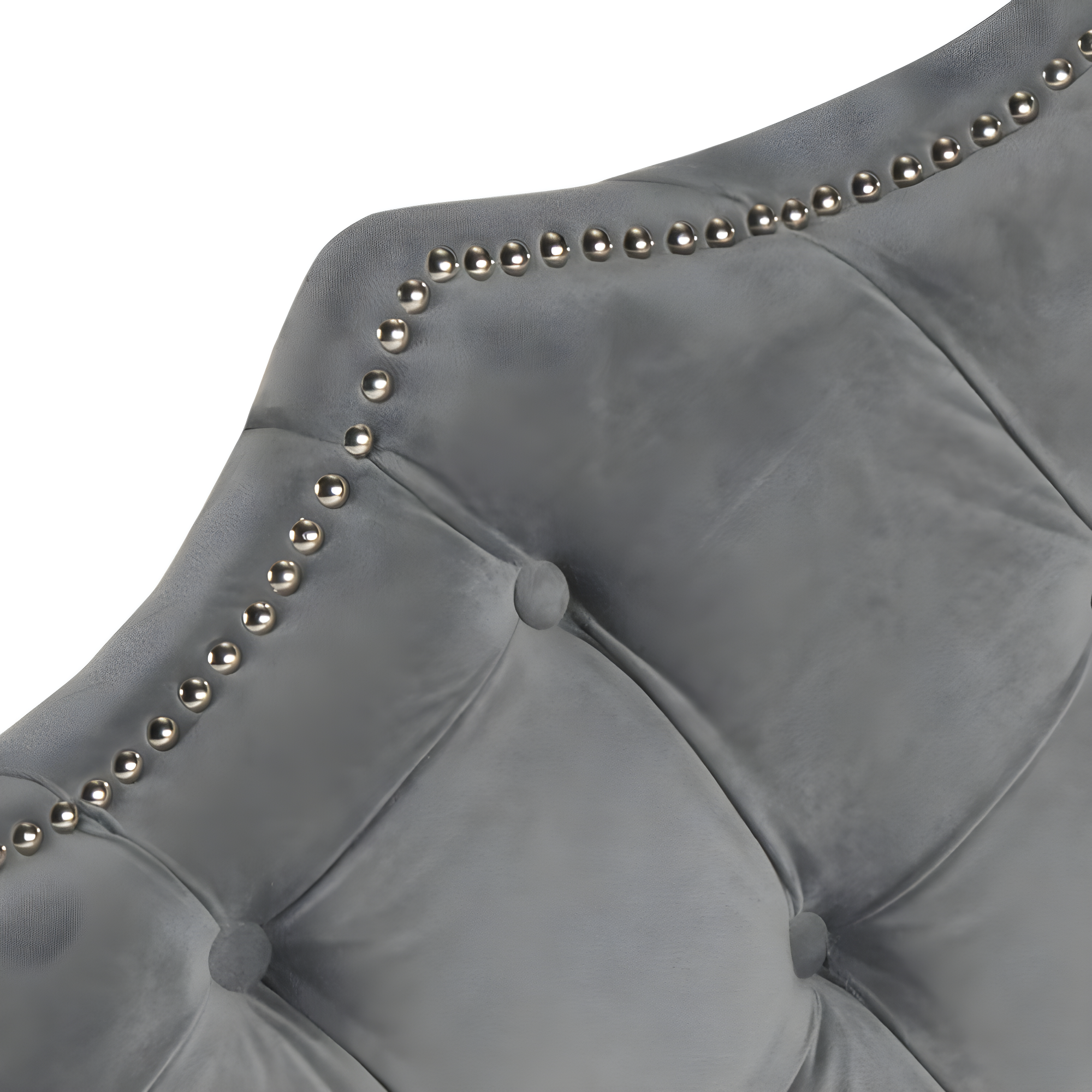SAFAVIEH Arebelle Rustic Glam Tufted Headboard with Nail Heads, Full, Pewter