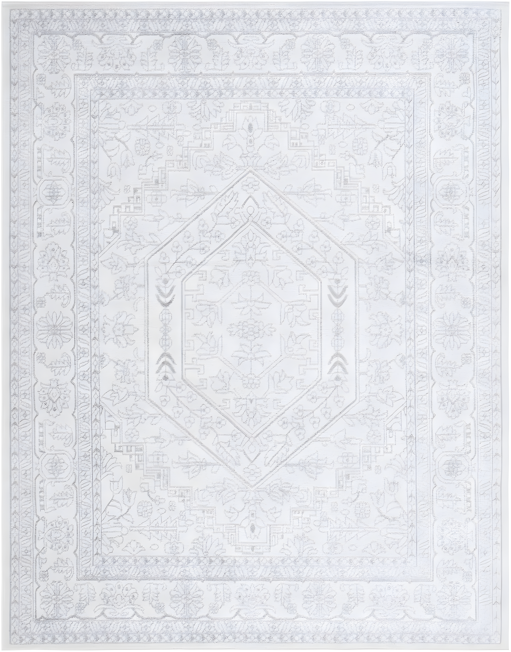 Adirondack ADR108 Power Loomed Area Rug - Ivory/Silver - 8'x10' - Safavieh.