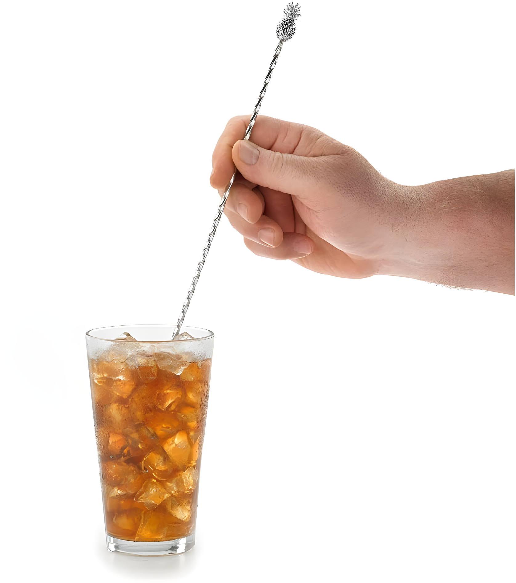 Silver Stainless Steel Pineapple Swizzle Stick, 13.38 inches