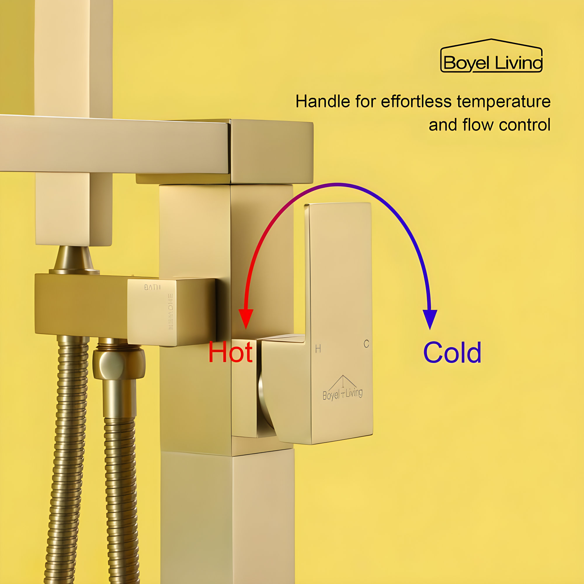 1 Handle Floor Freestanding Tub Filler with Diverter