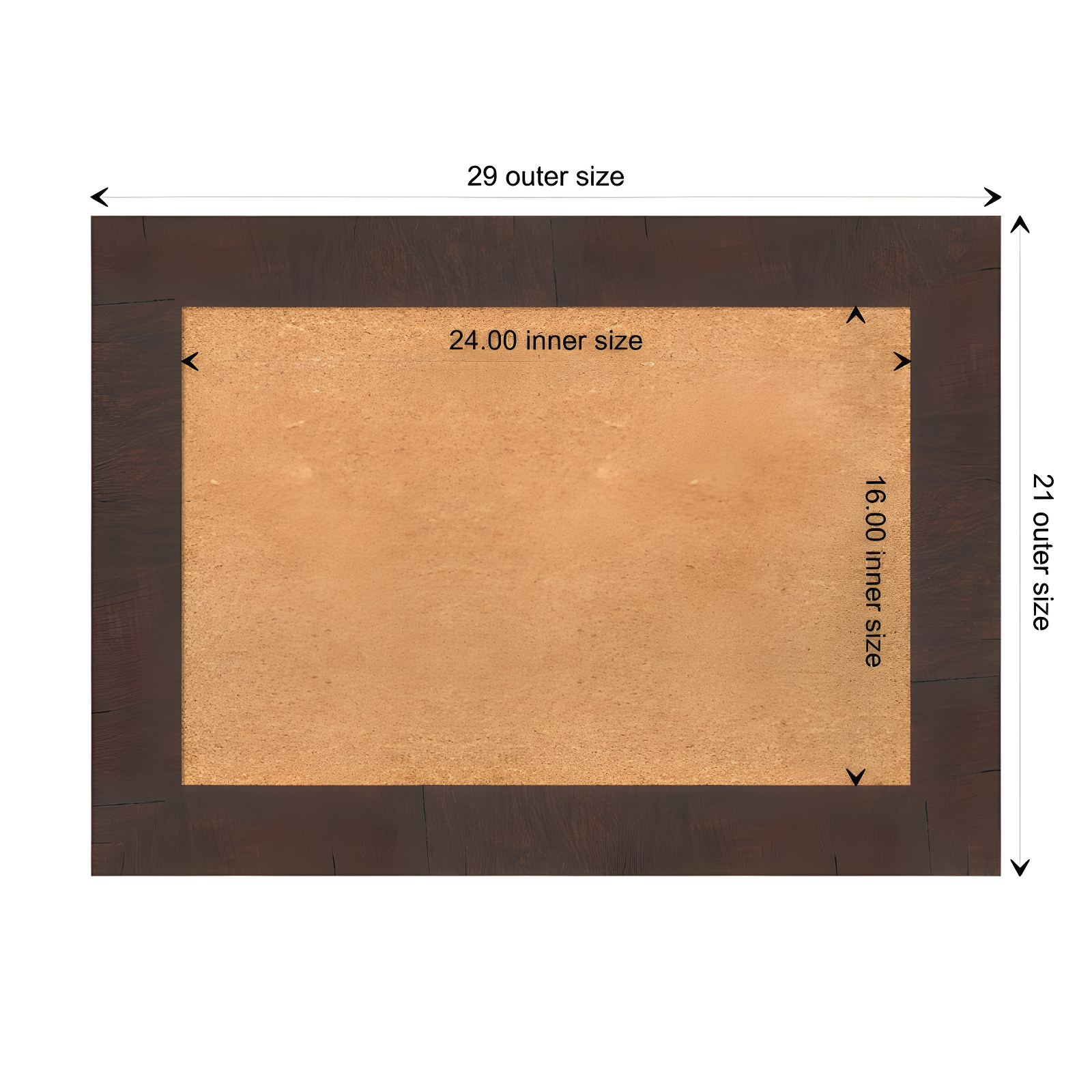 Amanti Art Natural Cork Board Framed Wildwood Brown Bulletin Board 29 in. x 21 in.