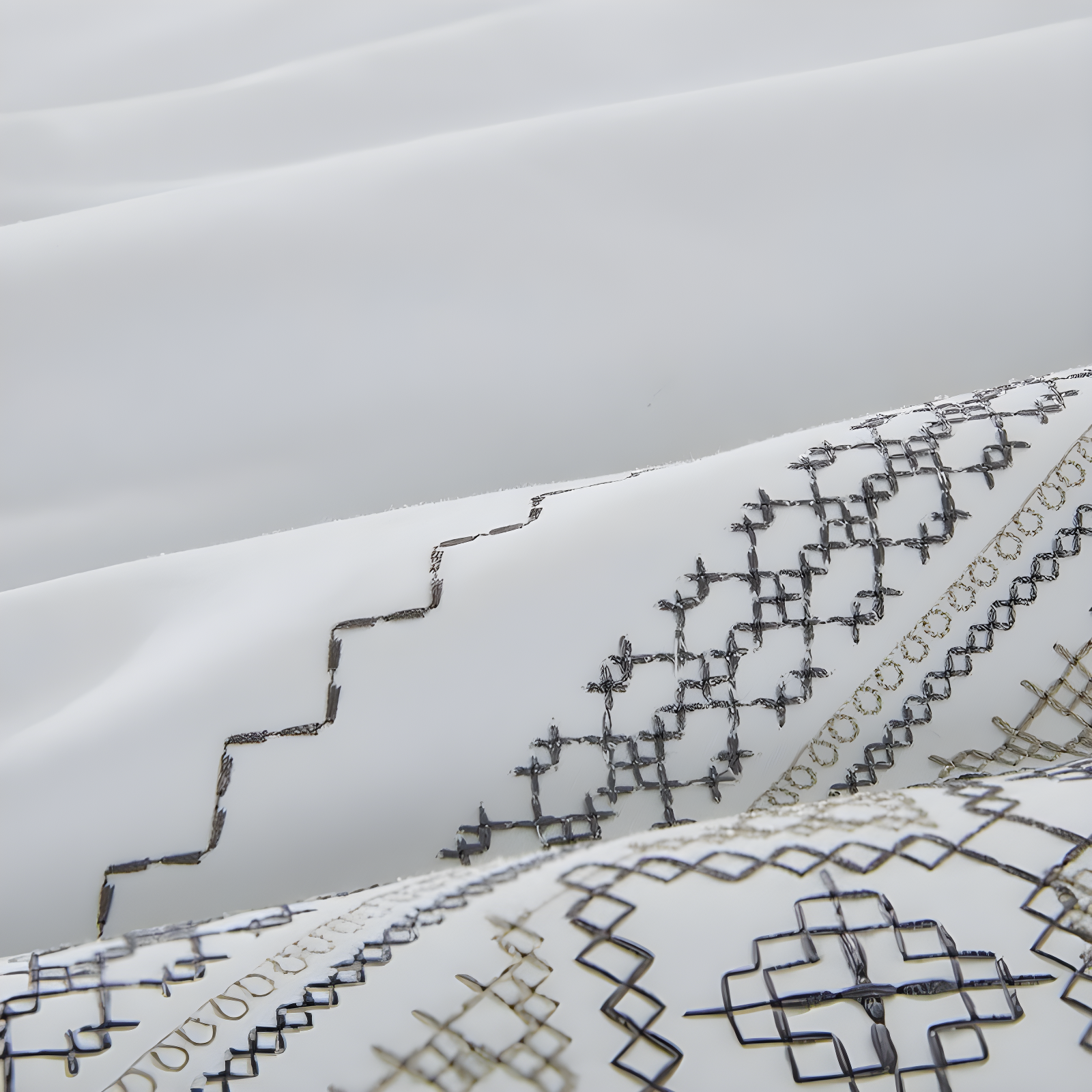 Superior 100% Cotton 300 Thread Count Embroidered Geometric Duvet Cover Set