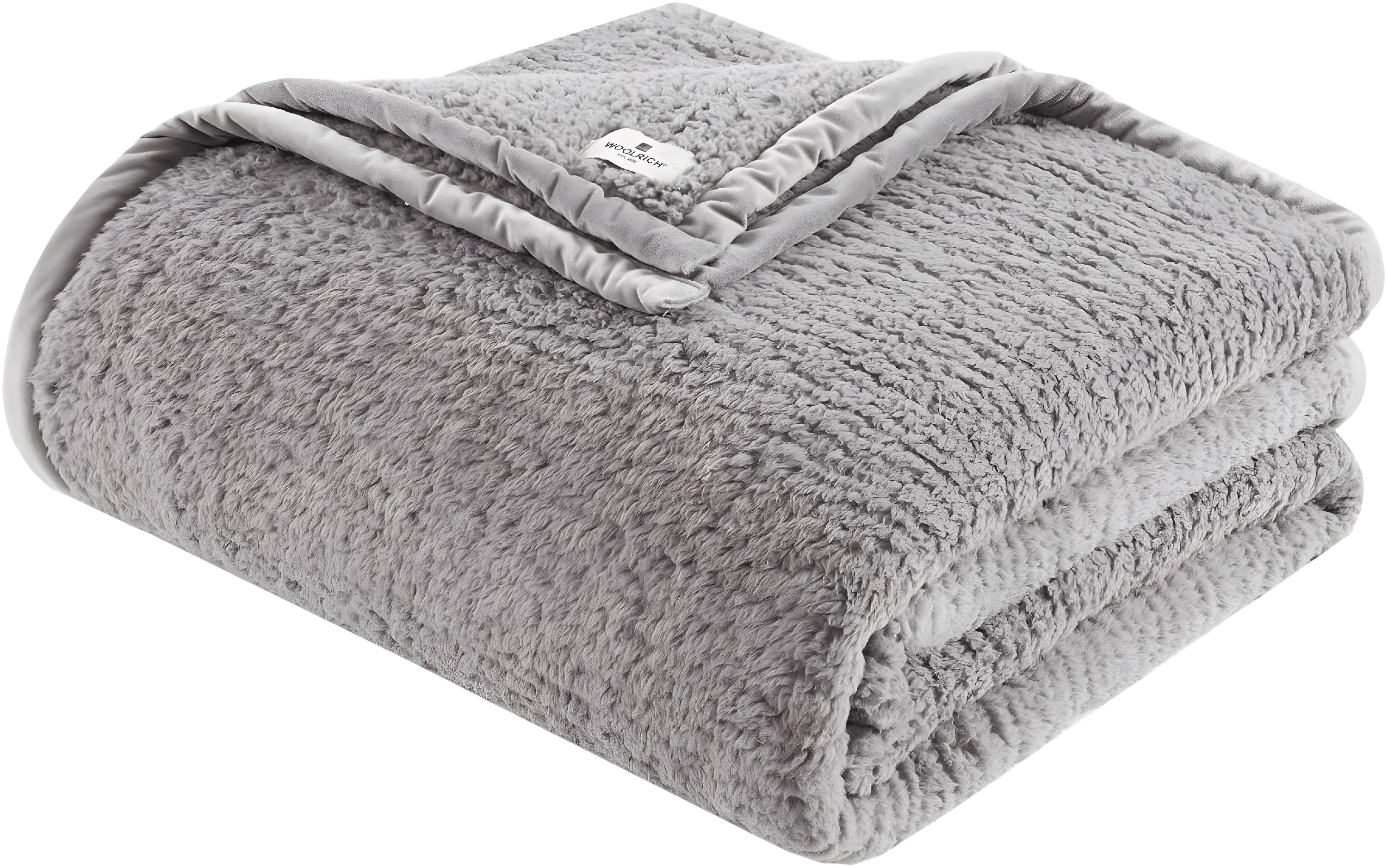 Woolrich Twin Burlington Solid Berber Cozy Soft Brushed Bed Blanket Gray: Woolrich Velvet Transitional Style, OEKO-TEX Certified