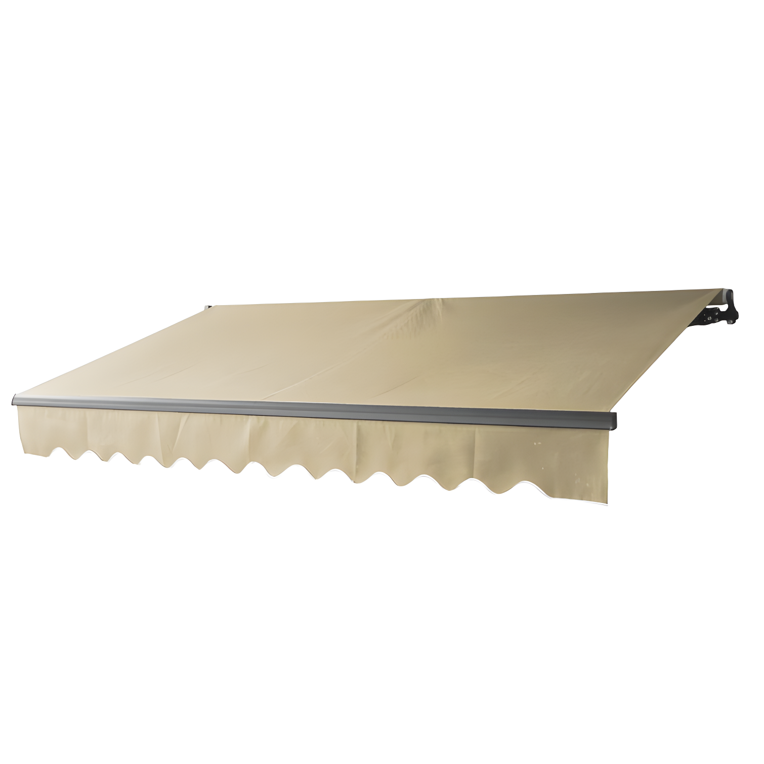 Retractable Home Patio Awning | Deck Canopy |UV Protection Sunshade | Manual Black Frame | Upgraded 2024