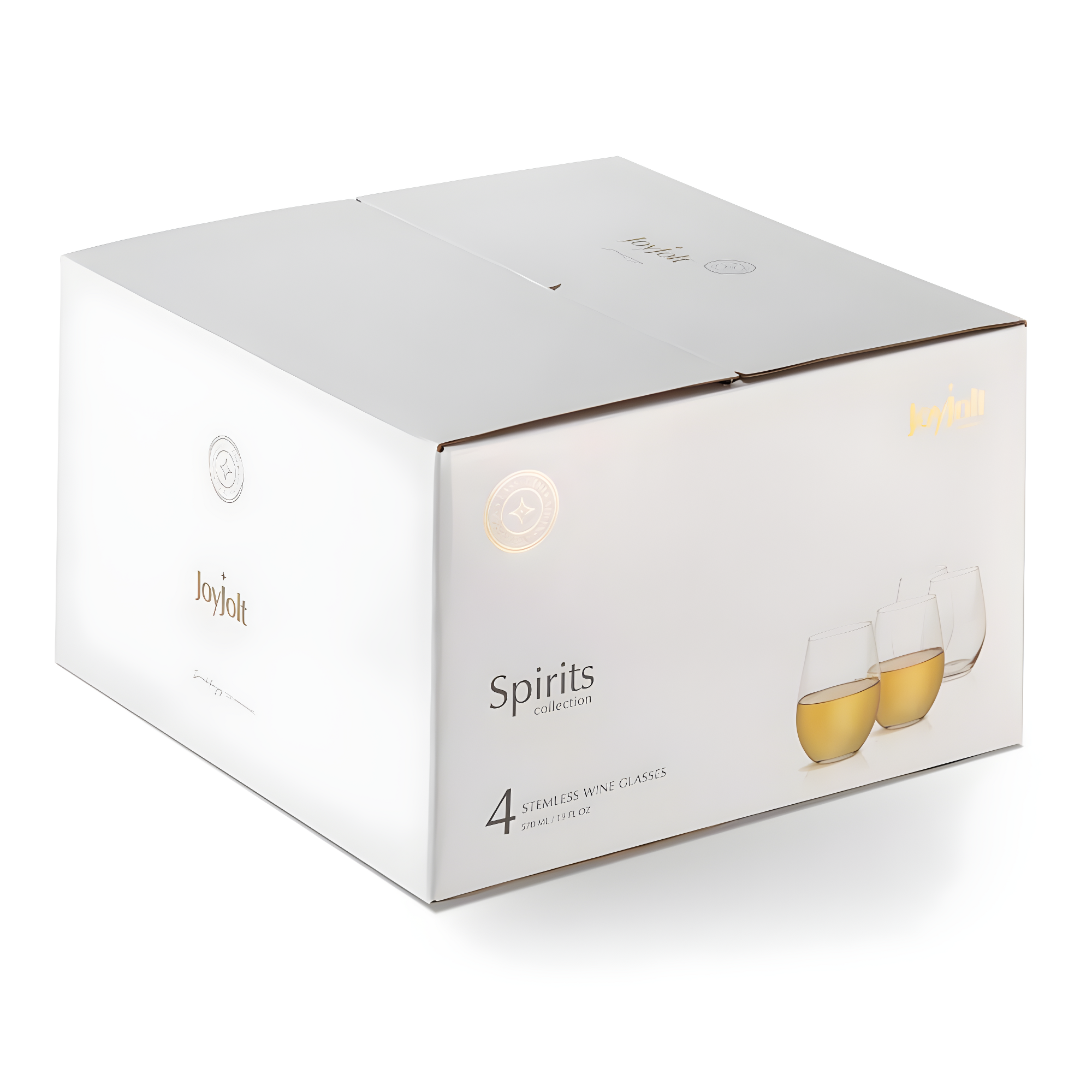 JoyJolt JoyJolt Spirits Stemless Wine Glass, 19oz. (Set of 4)