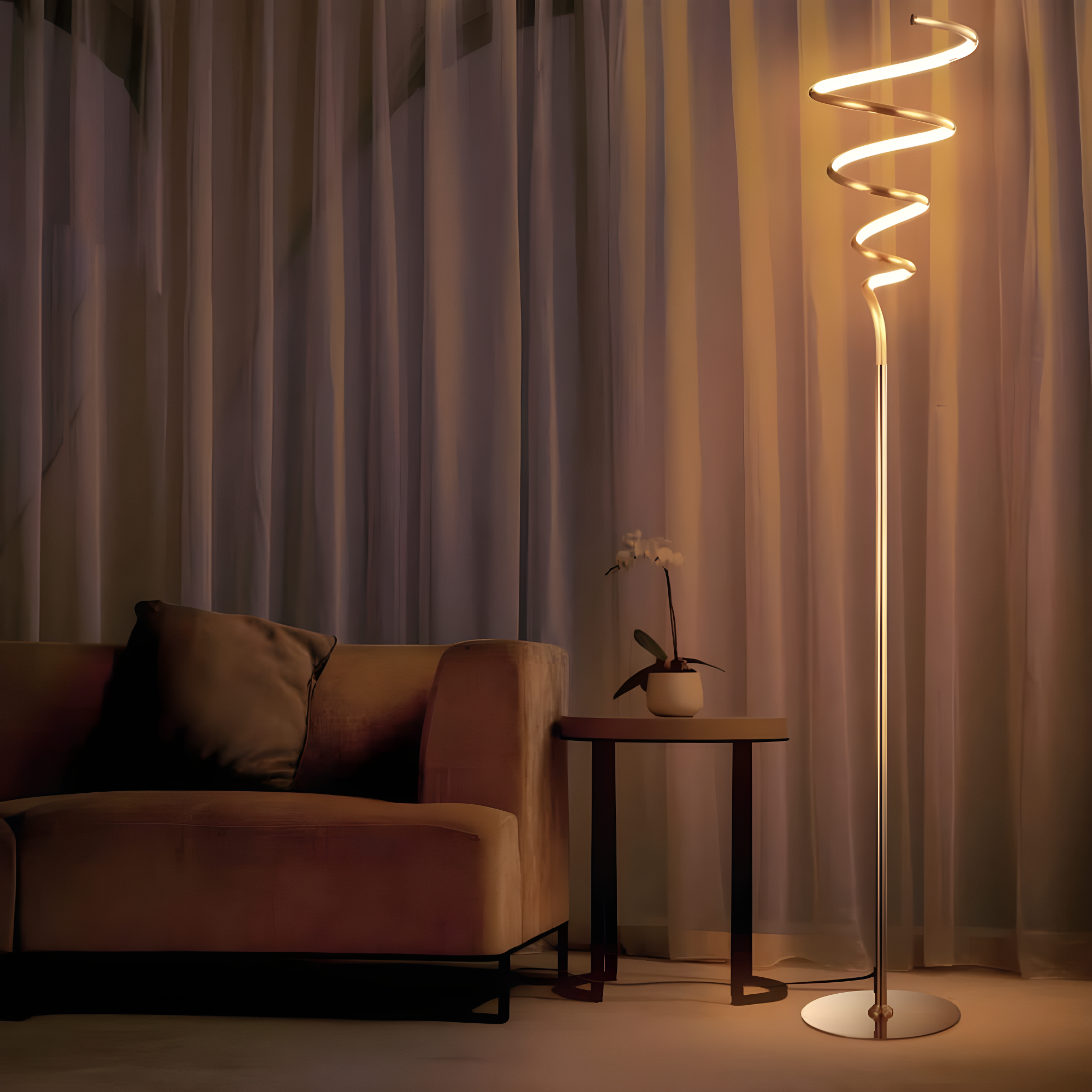 Scribble 60.5" Gold Modern Metal LED Floor Lamp