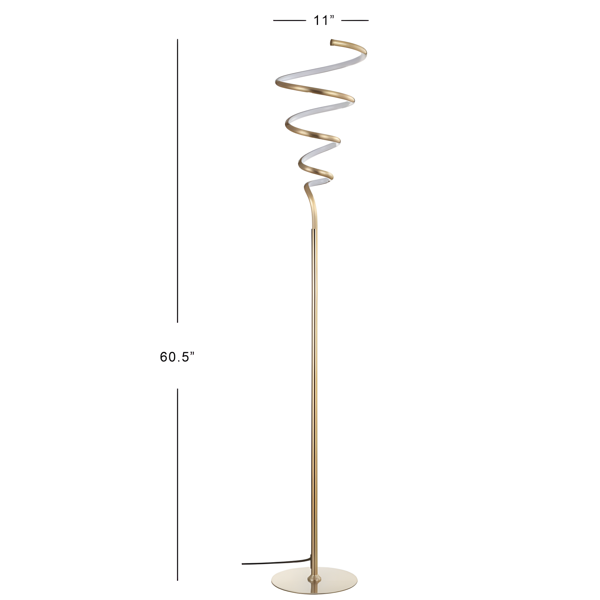 Scribble 60.5" Gold Modern Metal LED Floor Lamp