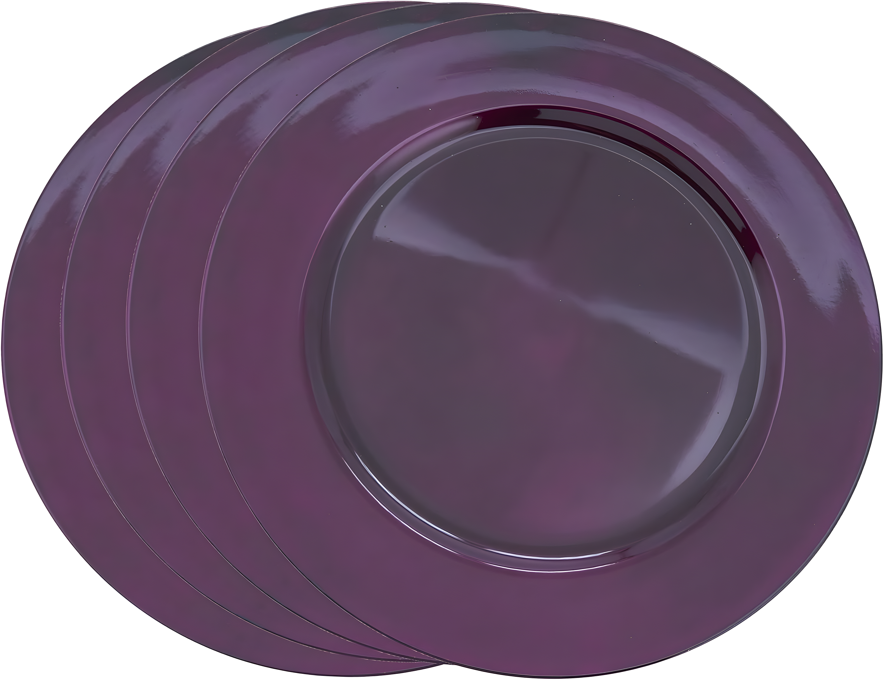 Saro Lifestyle Classic Solid Color Charger Plates, Eggplant, 13" Round