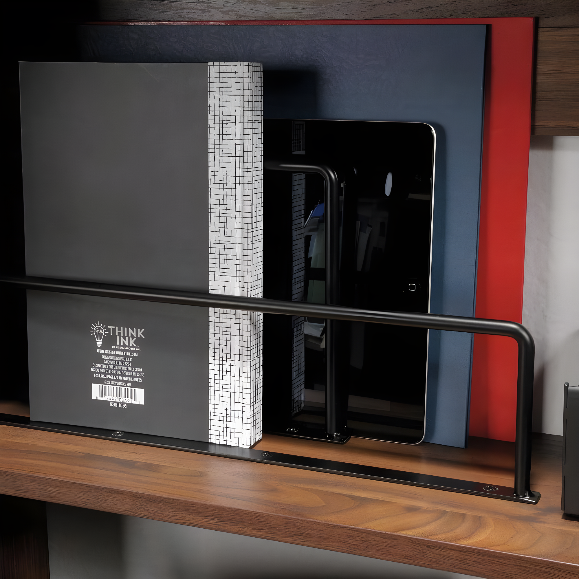 Sauder Harvey Par Floating Wall Desk, Grand Walnut Finish