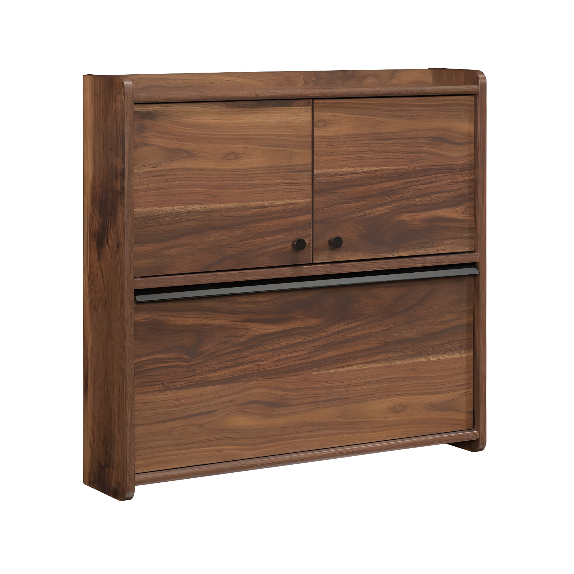 Sauder Harvey Par Floating Wall Desk, Grand Walnut Finish
