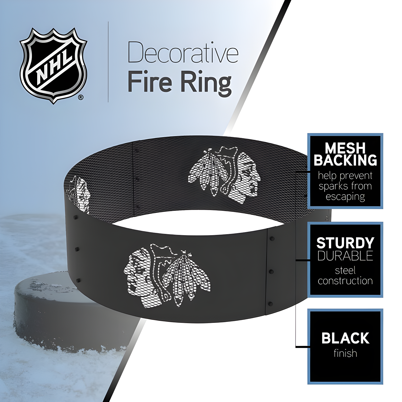 Blue Sky Outdoor Living NHL Steel Wood Burning Fire Ring