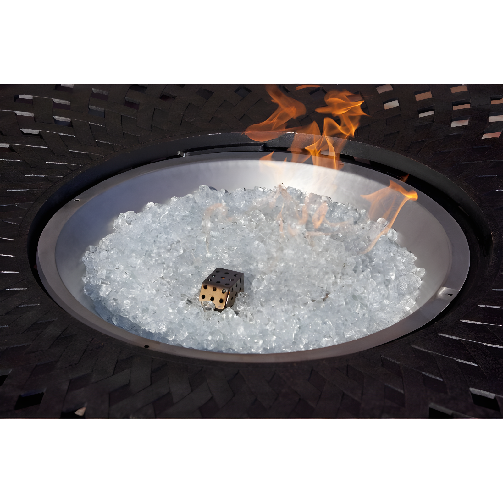 Fire Sense Fire Sense Premium Sparkling Reflective Tempered Fire Glass for Fire Pits Easy to Install-10 Lbs Crystal Clear