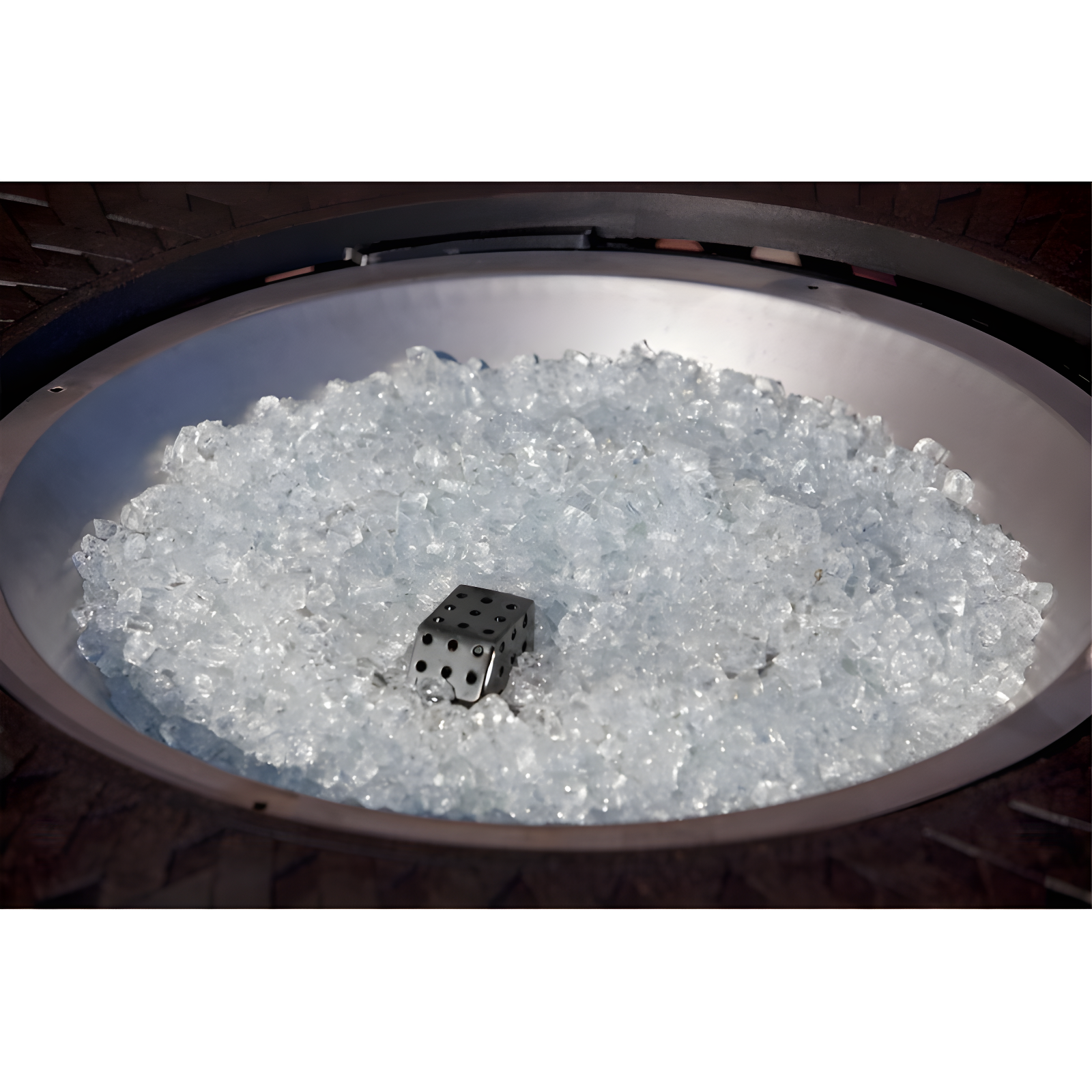 Fire Sense Fire Sense Premium Sparkling Reflective Tempered Fire Glass for Fire Pits Easy to Install-10 Lbs Crystal Clear