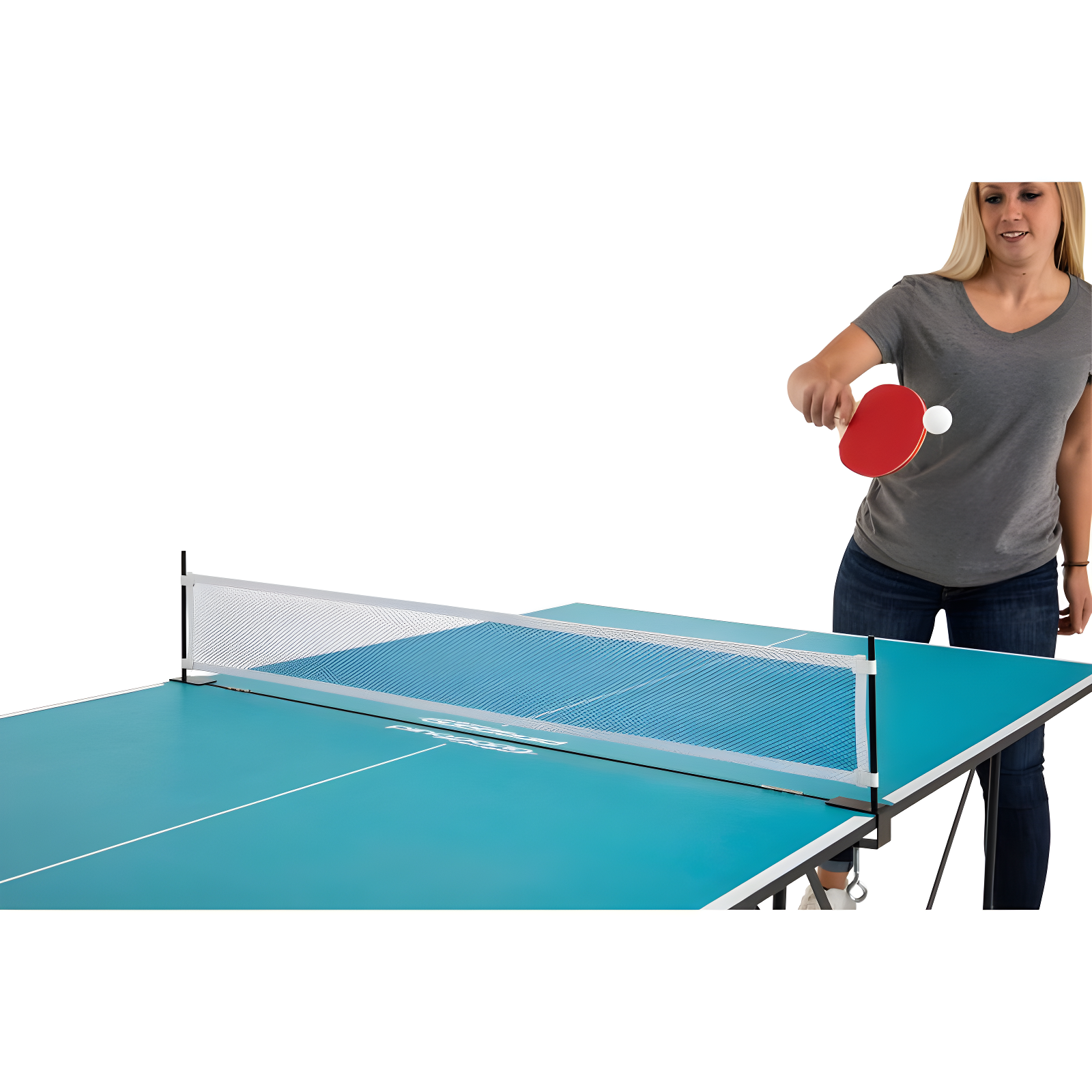 Ping-Pong Pop up Foldable Indoor Table Tennis Table with Paddles and Balls (19mm Thick)