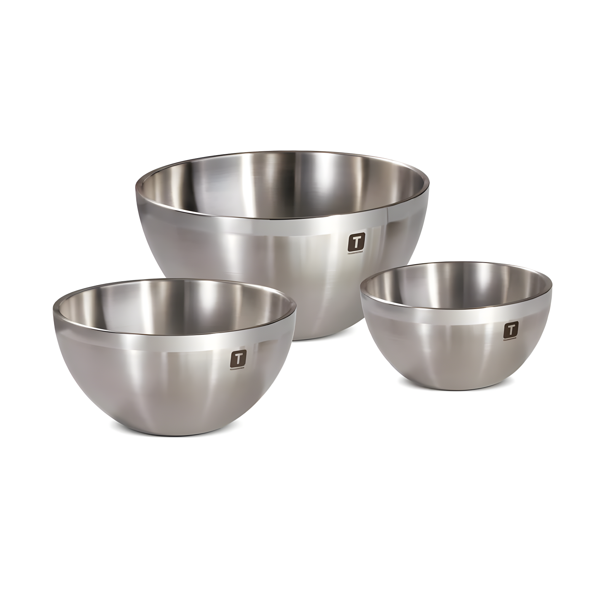 Tramontina Gourmet Double-Wall 3 Piece Stainless Steel Mixing Bowl Set