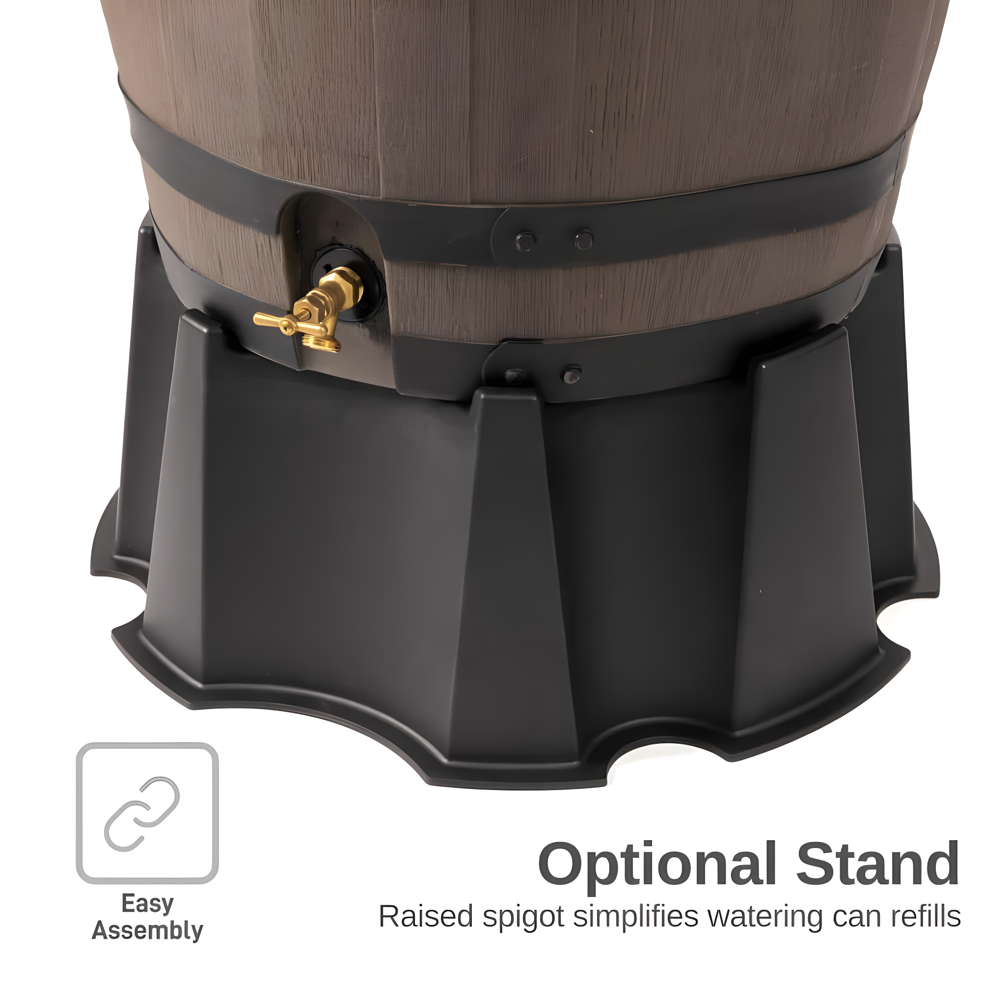 RTS Companies 55 Gallon Premium Eco Flat Back Rain Barrel with Removable Lid