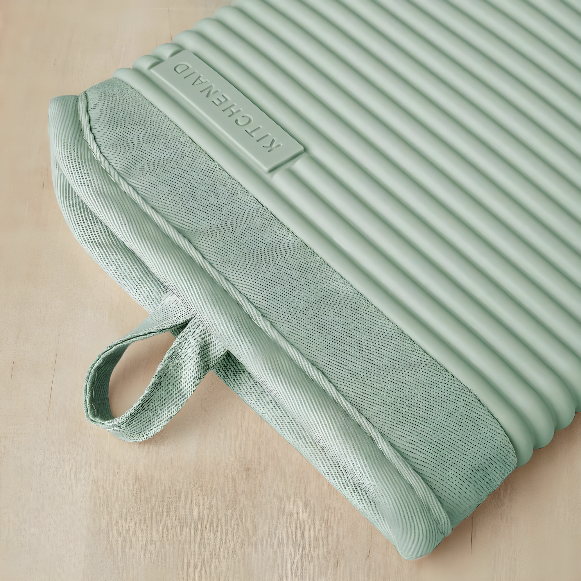 KitchenAid Pistachio Ribbed Soft Silicone Oven Mitts, Set of 2