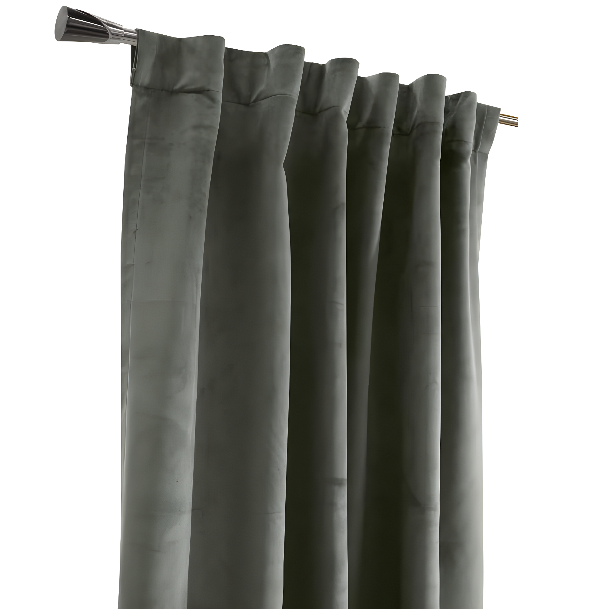 Thermaplus Seren Room Darkening Window Treatment Dual Header Curtain Panel for Bedroom Livingroom 50" x 63" Dark Grey