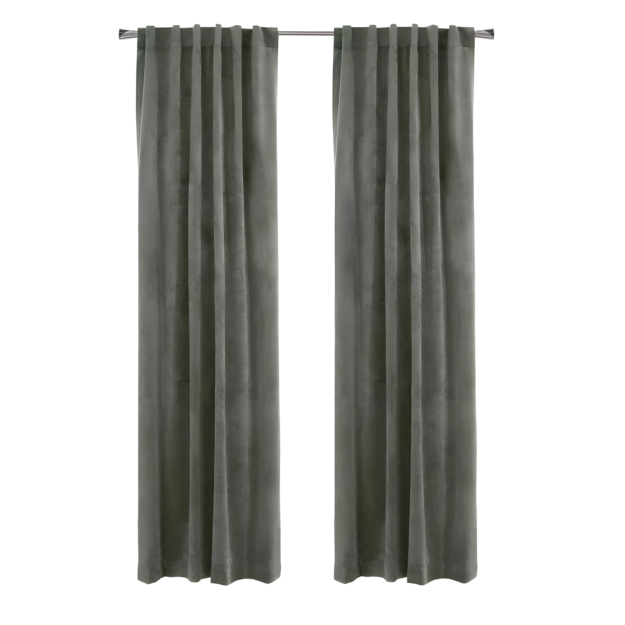 Thermaplus Seren Room Darkening Window Treatment Dual Header Curtain Panel for Bedroom Livingroom 50" x 63" Dark Grey