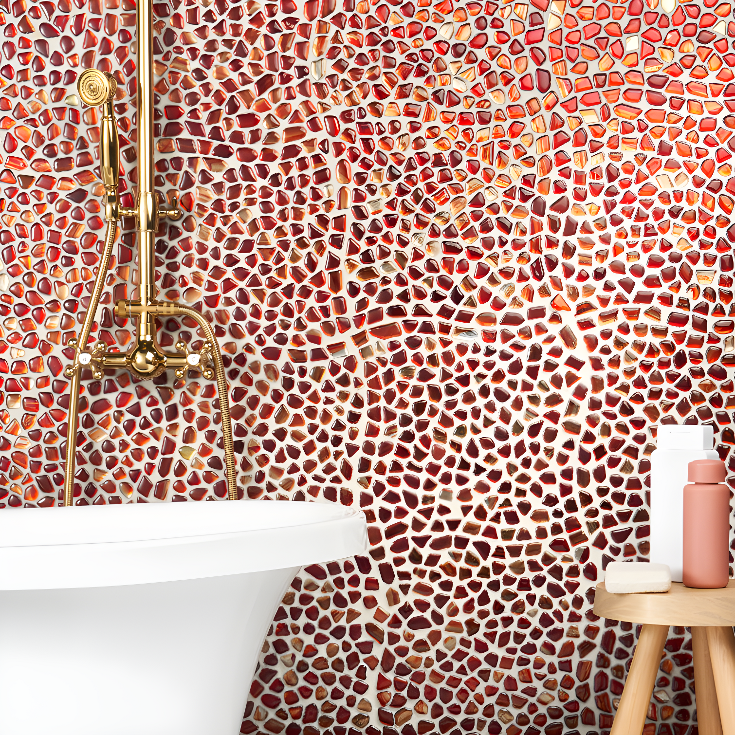 Bond Tile Fractal Pebble 11.88 in. x 11.88 in. Polished Glass Wall Mosaic Tile (0.98 Sq. Ft. / Each)