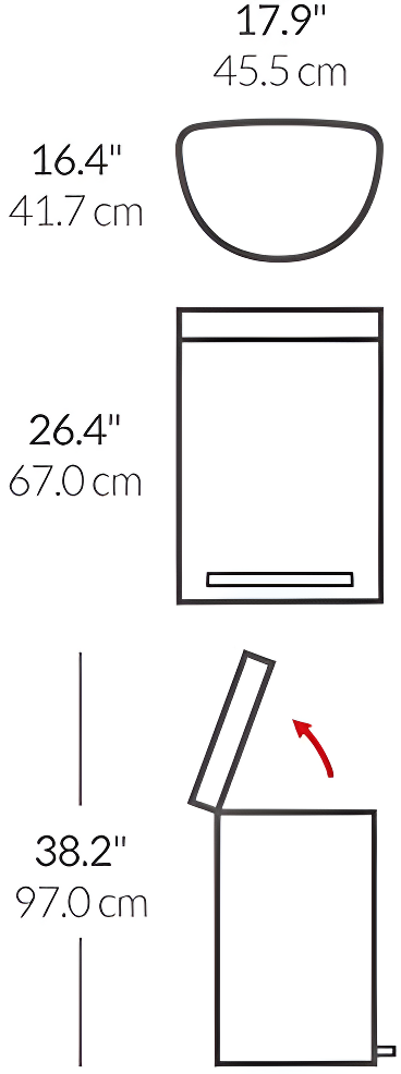simplehuman Semi-Round Hands-Free Kitchen Step Trash Can with Soft-Close Lid