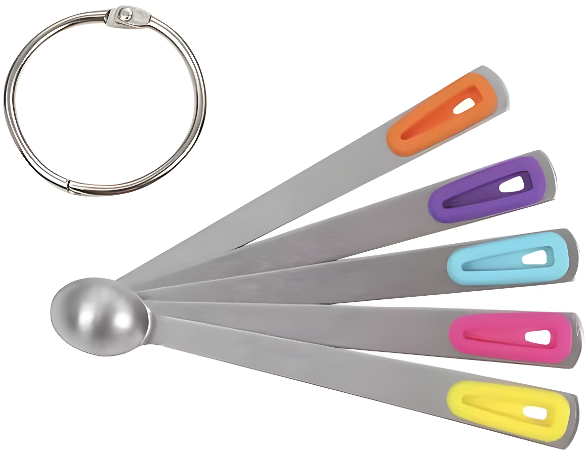 Measuring Spoons Set, Heavy Duty Stainless Steel Measuring Spoons, Mini Measuring Spoon for Cooking Baking, Tablespoon Teaspoon for Dry or Liquid Ingredients, Fits in Spice Jar,set of 5