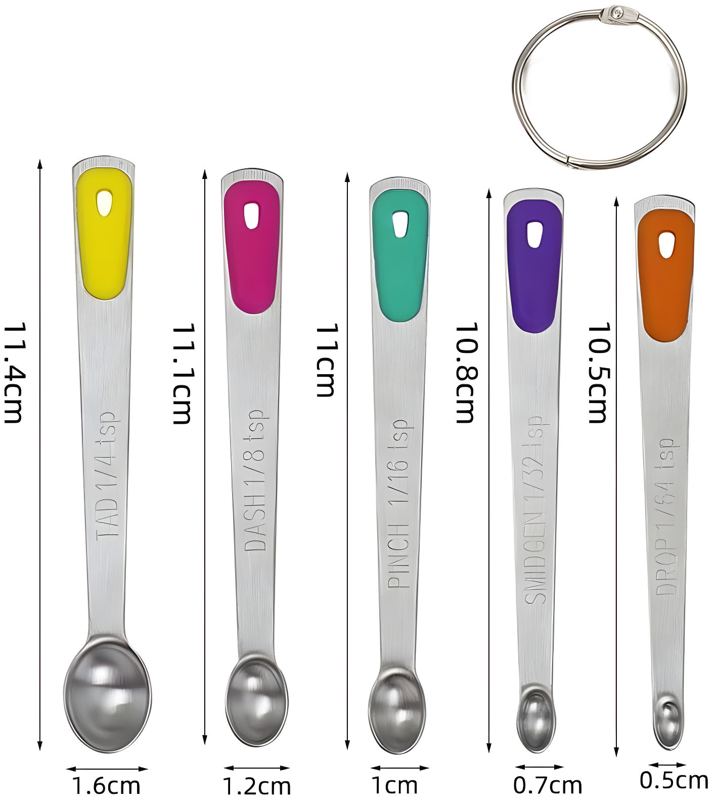 Measuring Spoons Set, Heavy Duty Stainless Steel Measuring Spoons, Mini Measuring Spoon for Cooking Baking, Tablespoon Teaspoon for Dry or Liquid Ingredients, Fits in Spice Jar,set of 5