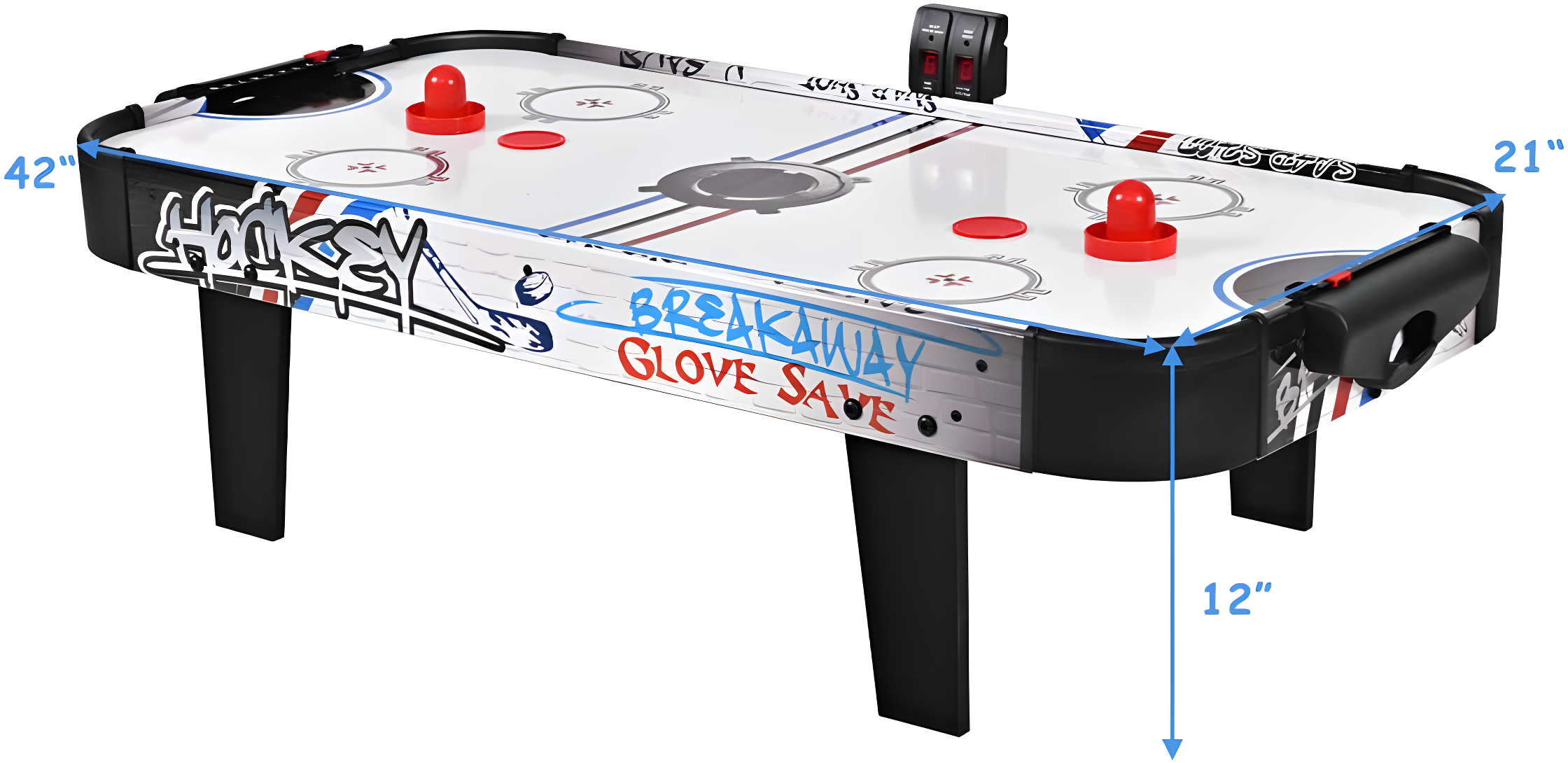 Costway 42''Air Powered Hockey Table Game Room Indoor Sport Electronic Scoring 2 Pushers