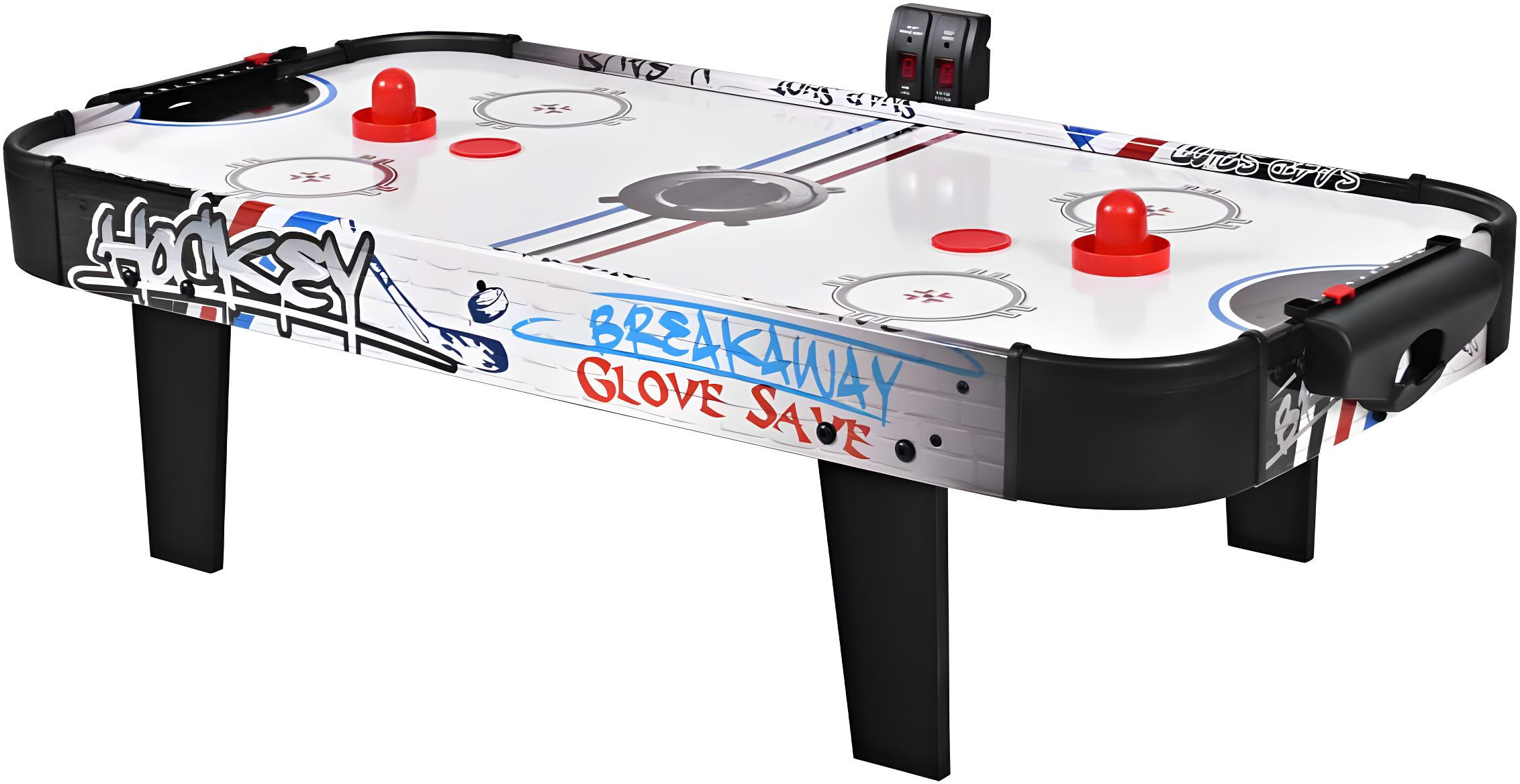 Costway 42''Air Powered Hockey Table Game Room Indoor Sport Electronic Scoring 2 Pushers
