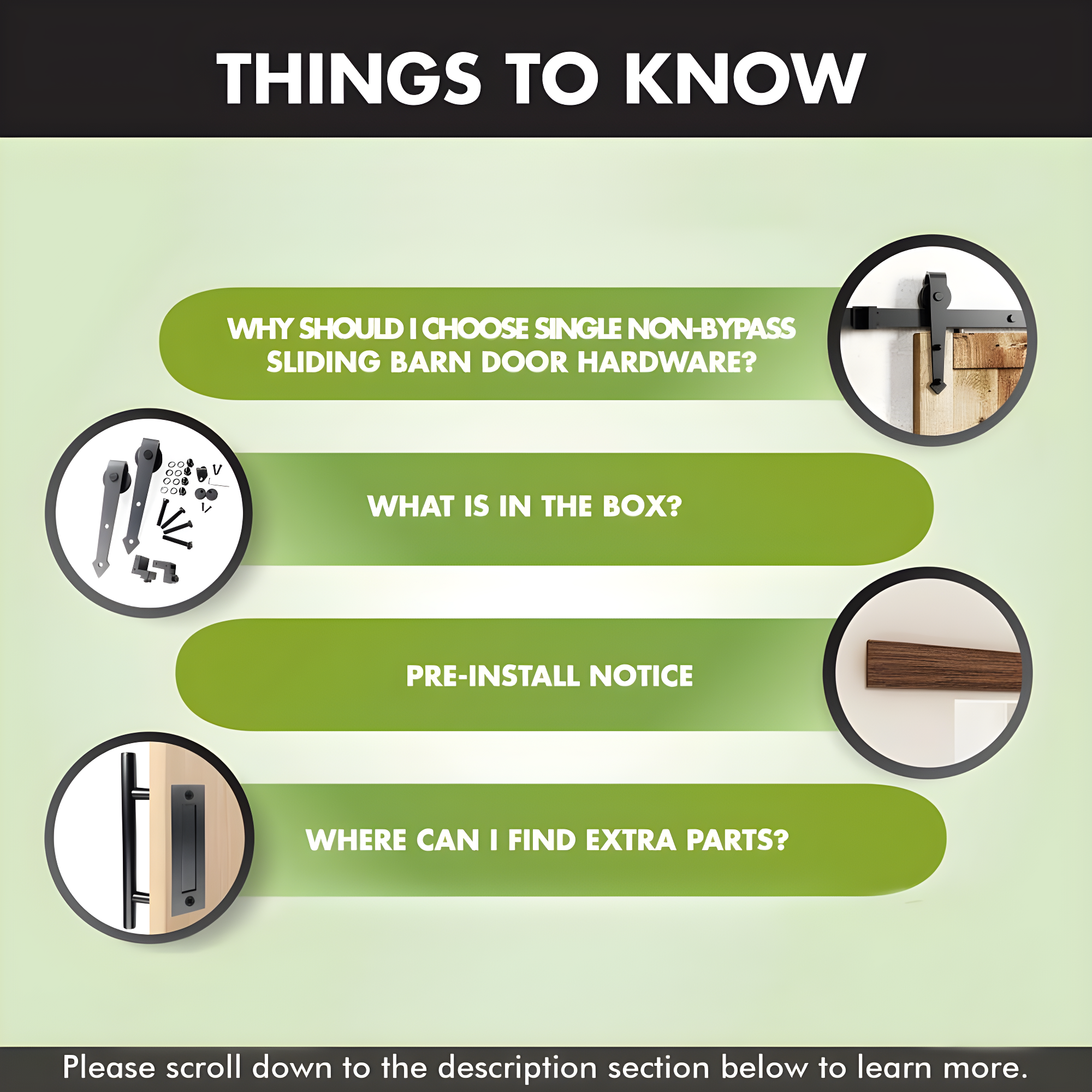 Homacer Black Rustic Arrow Design Non-Bypass Single Track One Door Hardware Kit( Door Not Included)