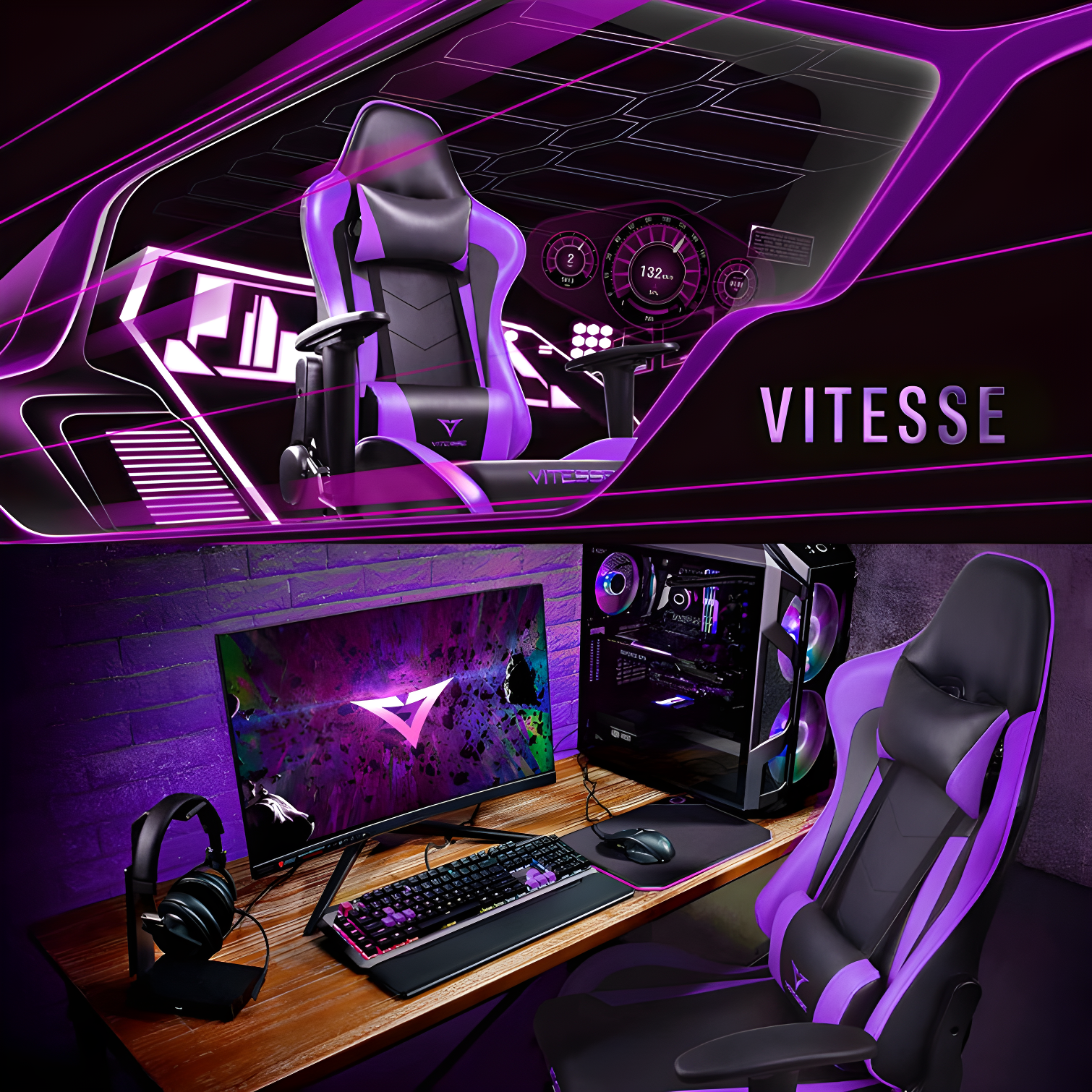 Ergonomic Racing Gaming Chair, 330 lbs PC Computer Chair with Support and Headrest