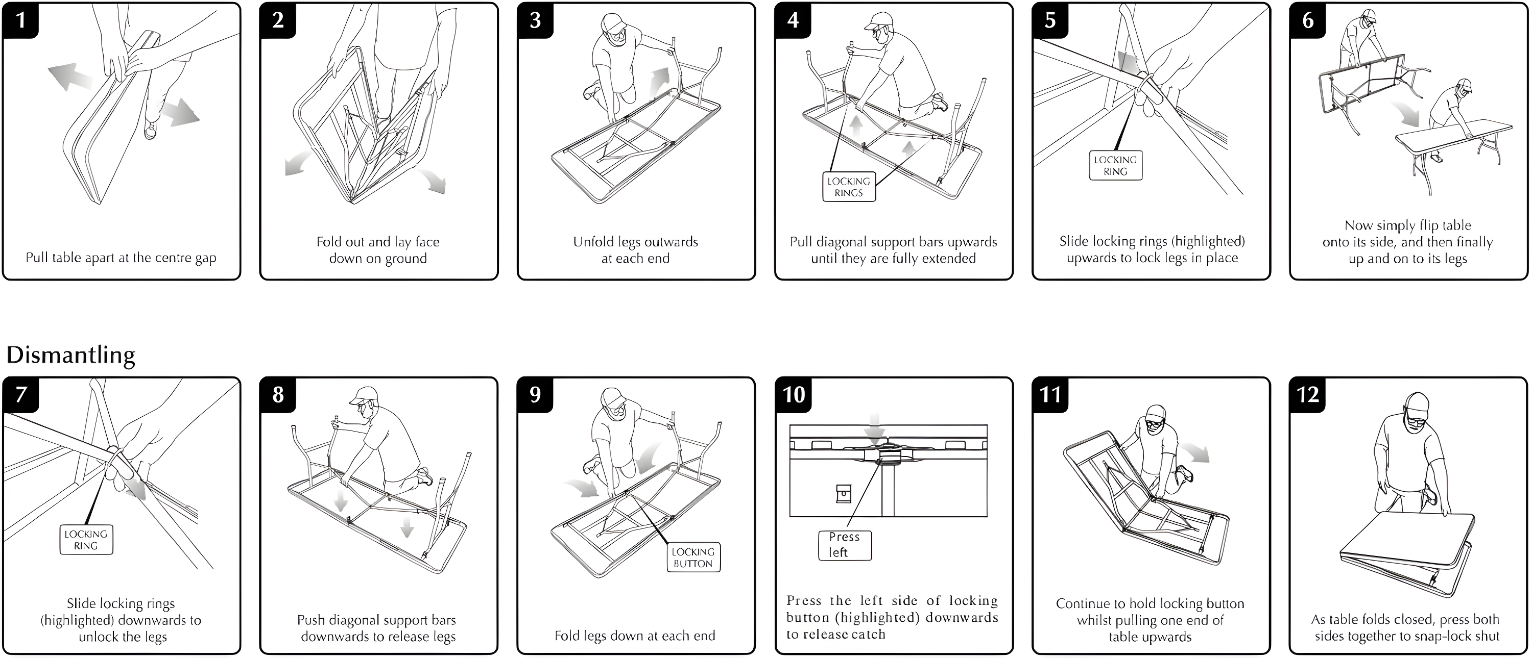 6 Foot Folding Table,White Plastic Folding Table,Built-in Handle,White