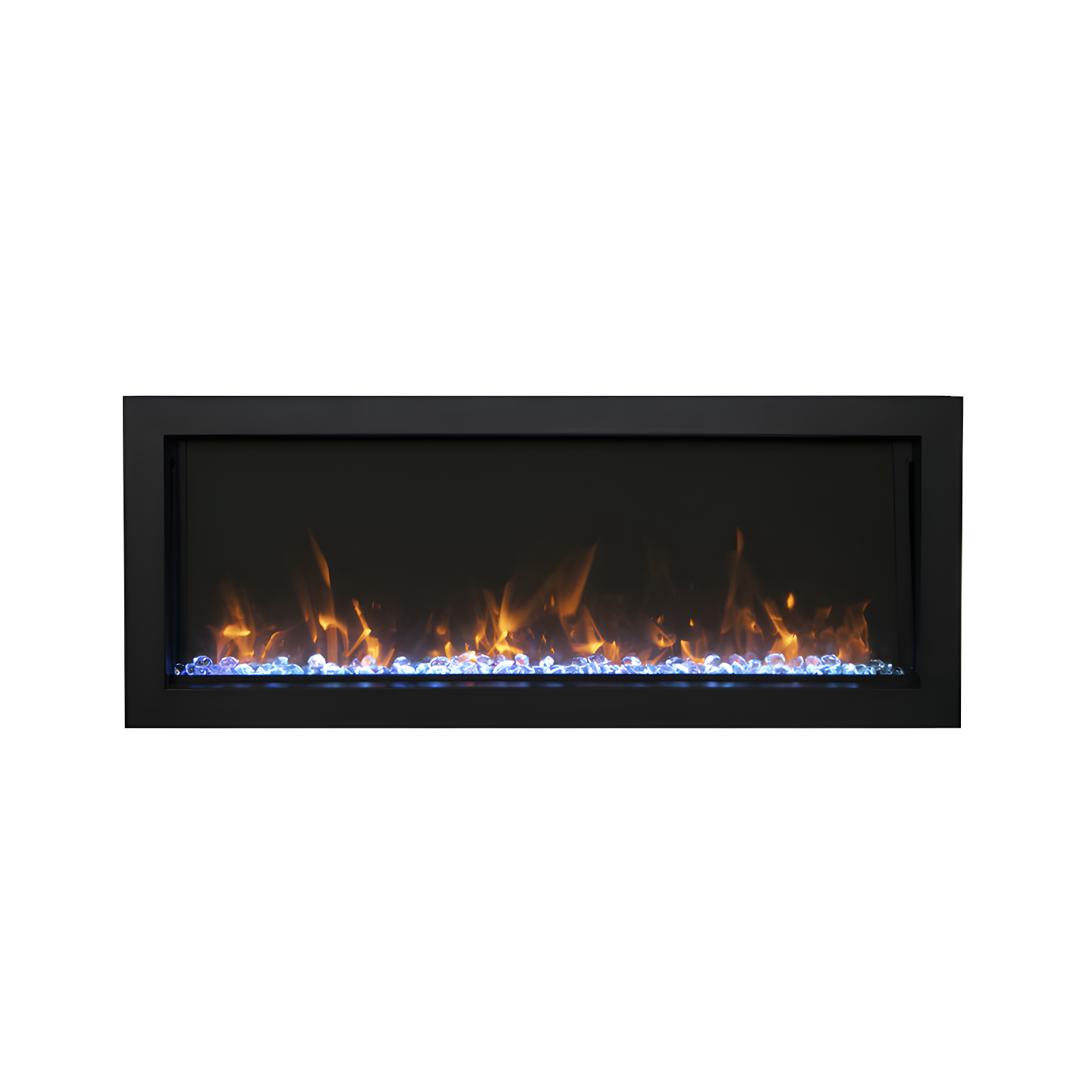 Amantii Rectangle Steel Electric Smokeless Outdoor Fireplace
