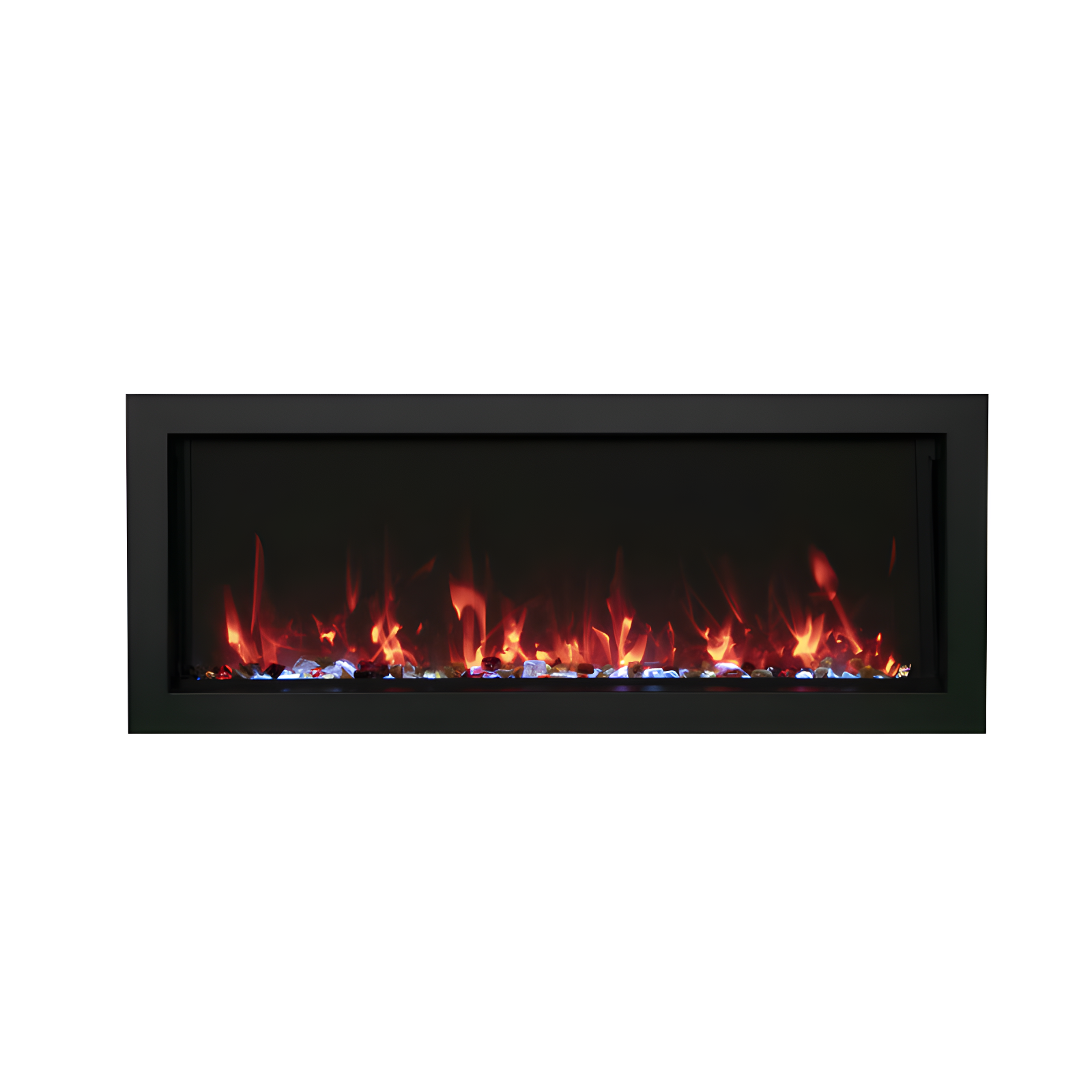 Amantii Rectangle Steel Electric Smokeless Outdoor Fireplace