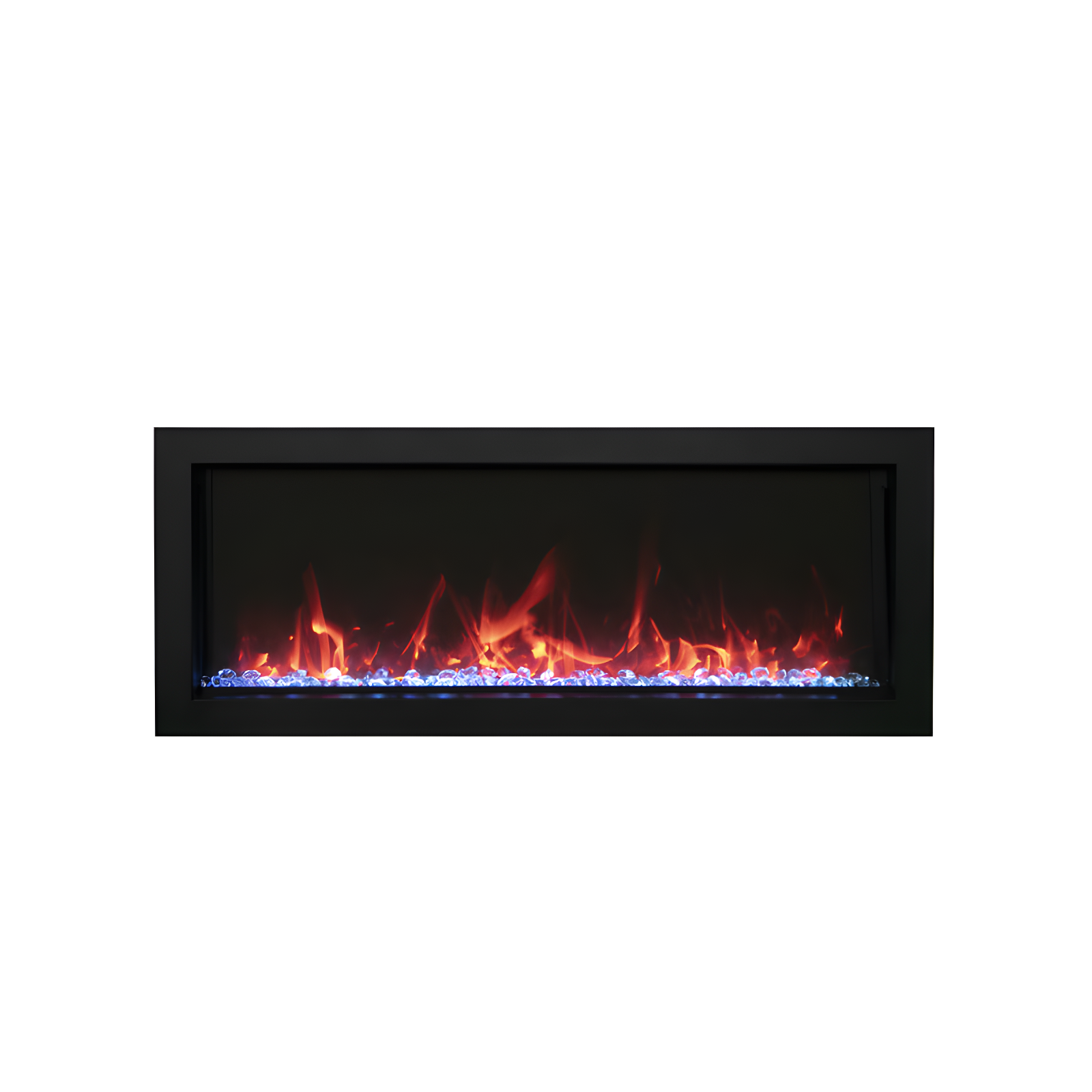 Amantii Rectangle Steel Electric Smokeless Outdoor Fireplace