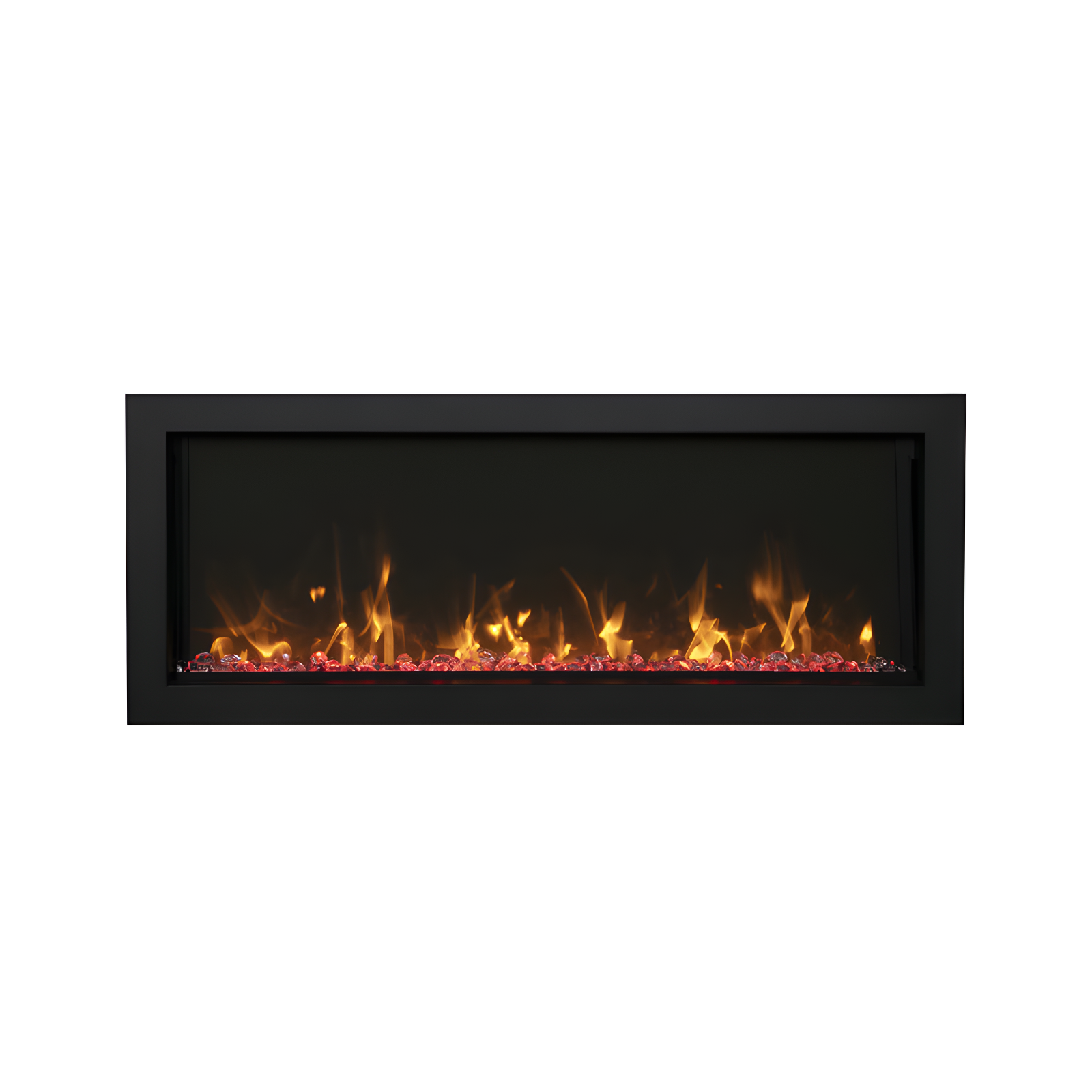 Amantii Rectangle Steel Electric Smokeless Outdoor Fireplace