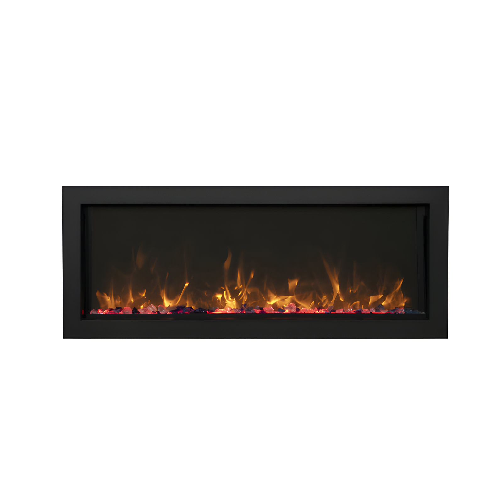 Amantii Rectangle Steel Electric Smokeless Outdoor Fireplace