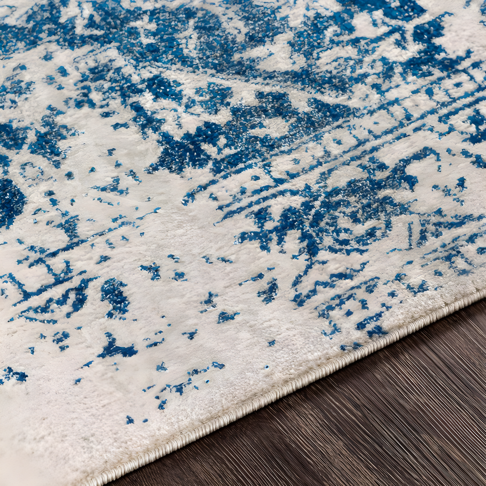 Prisha Rug - White and Blue / 9' x 12'6"