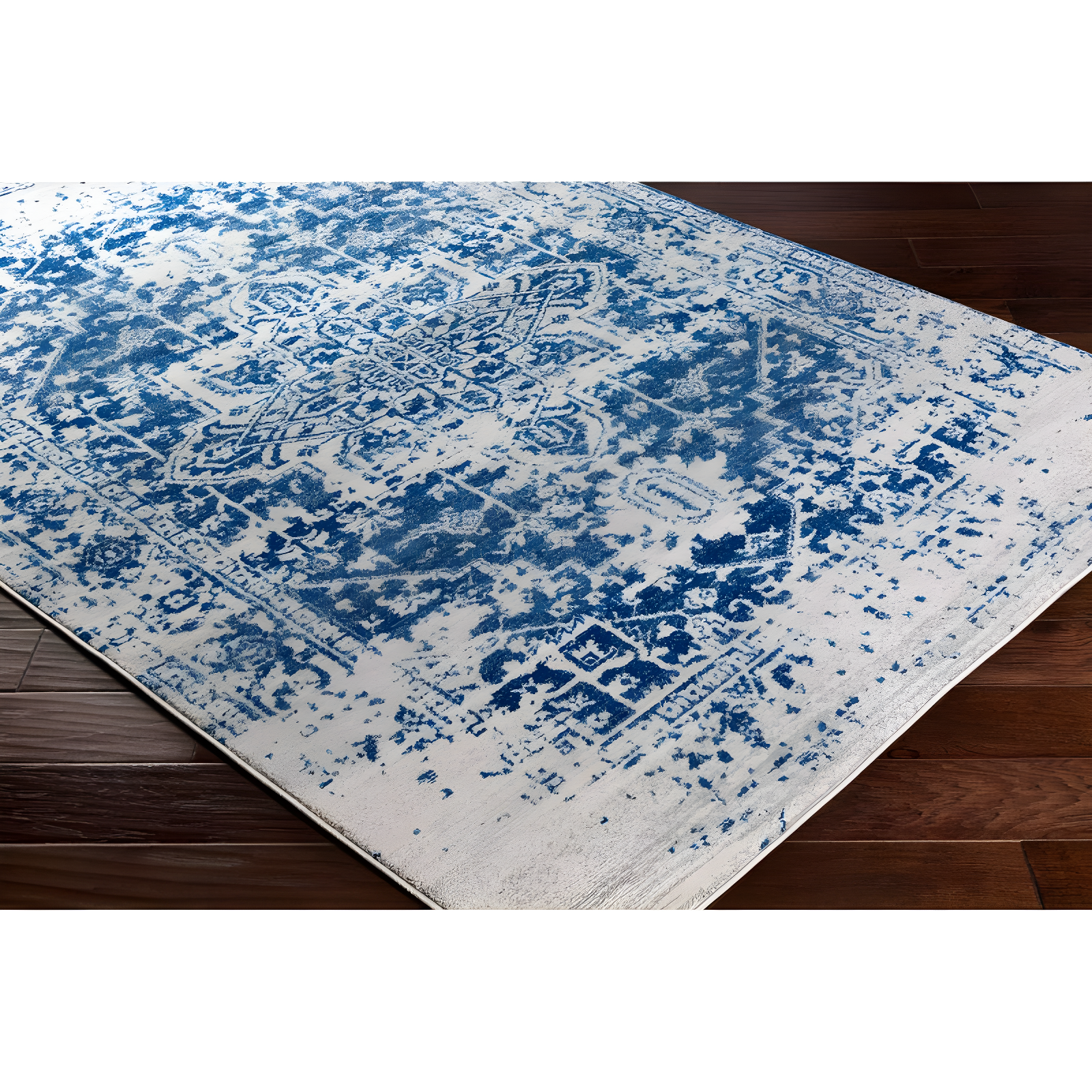 Prisha Rug - White and Blue / 9' x 12'6"