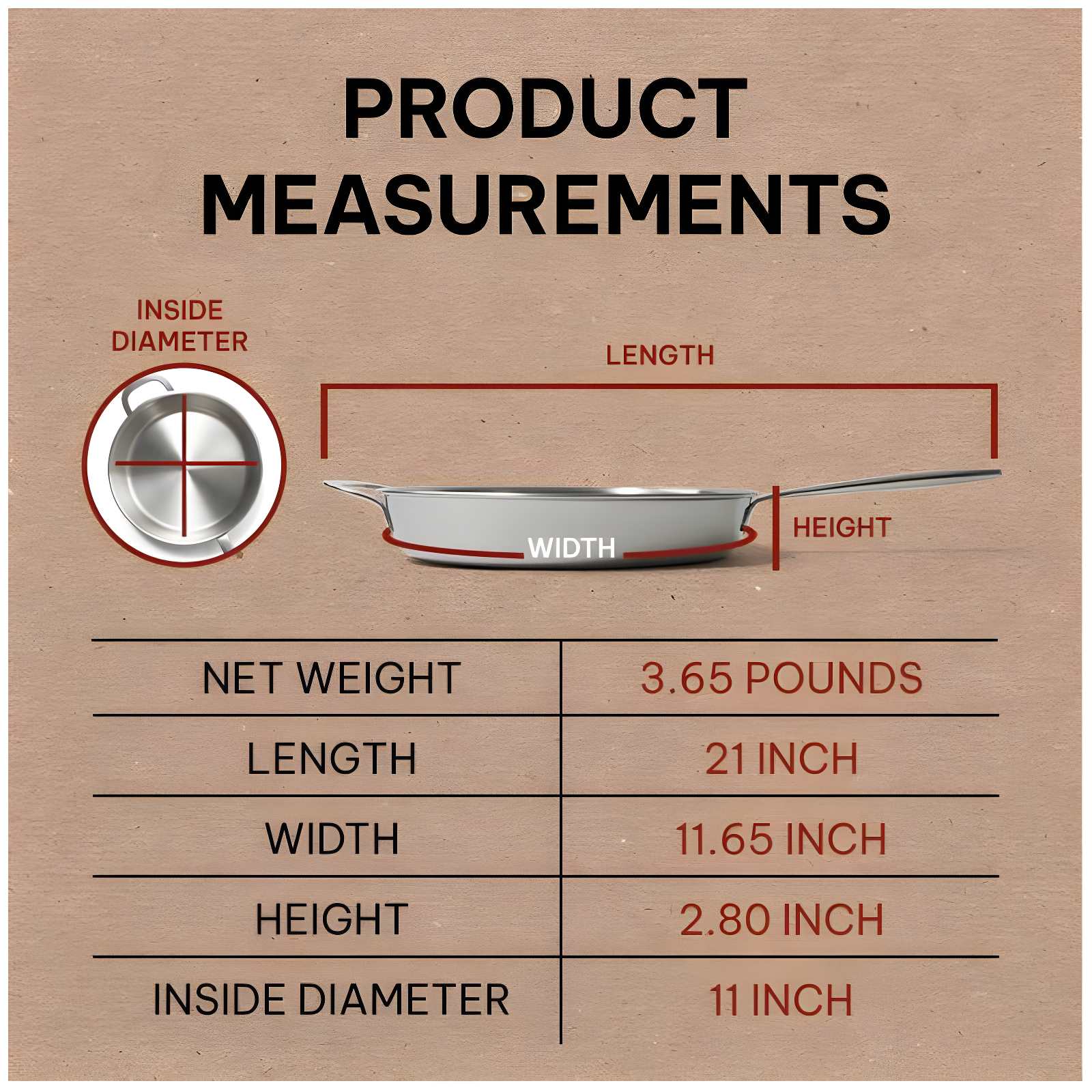 Alva Alva Maestro Premium 5-Ply Stainless Steel Frying Pan - Polished Stainless Steel