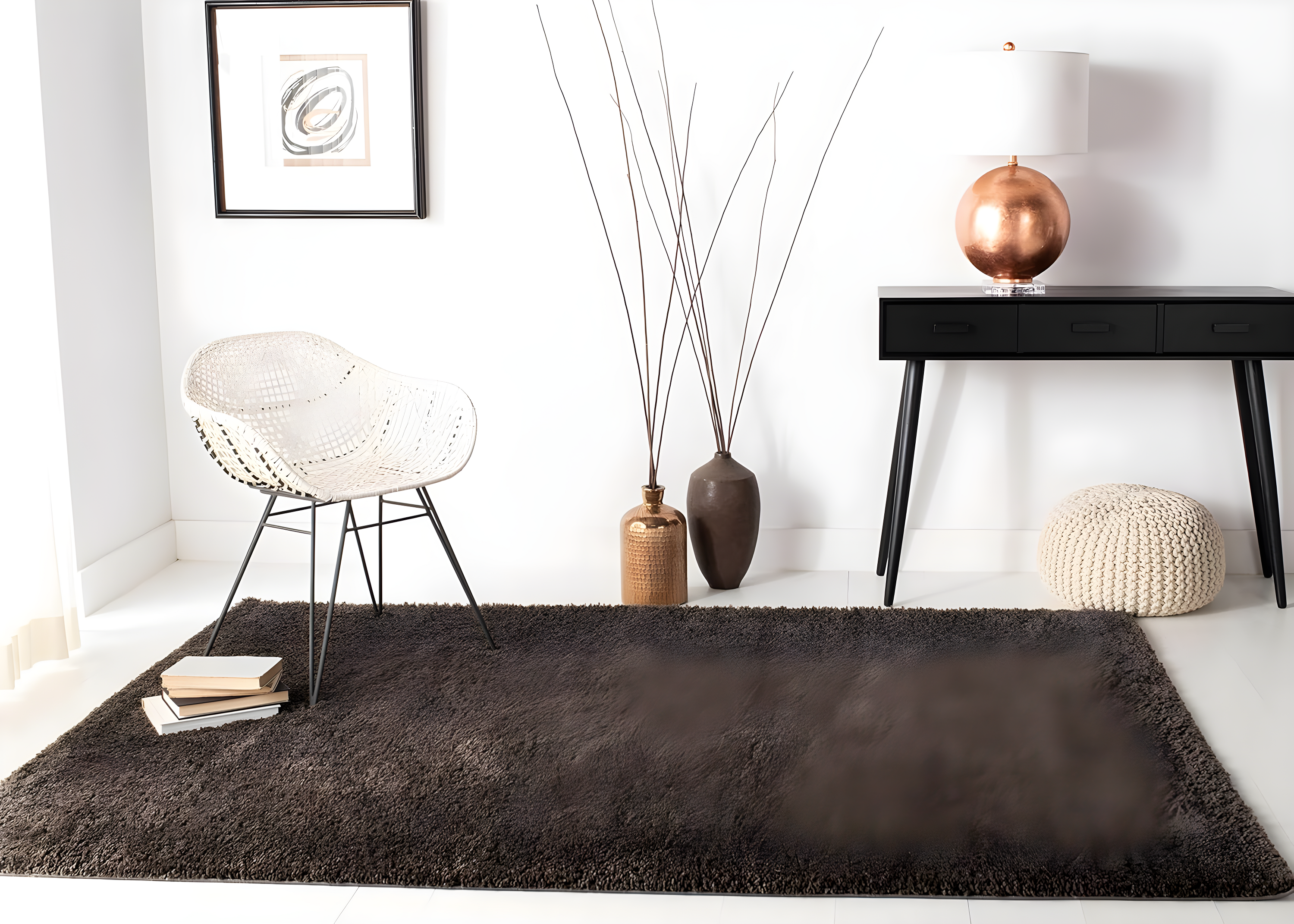 August Shag 900 AUG900 Power Loomed Indoor Area Rug - Brown - 8'x10' - Safavieh