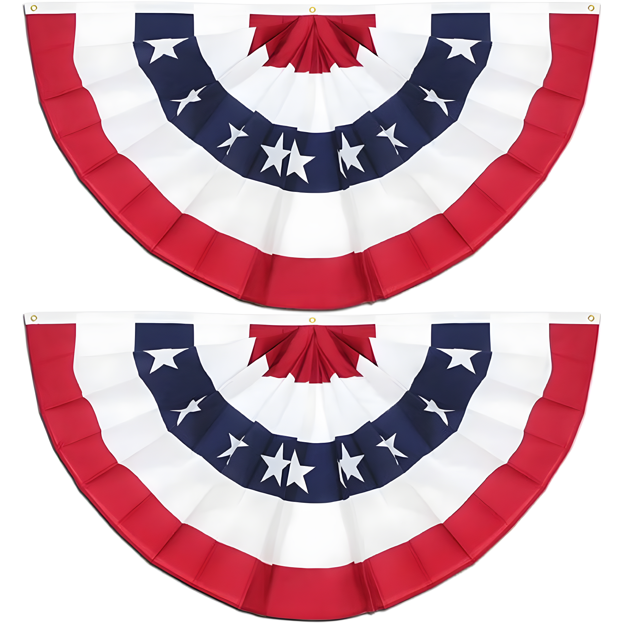 ANLEY USA Pleated Fan Flag, 1.5x3 ft American US Bunting Flag (Set of 2)