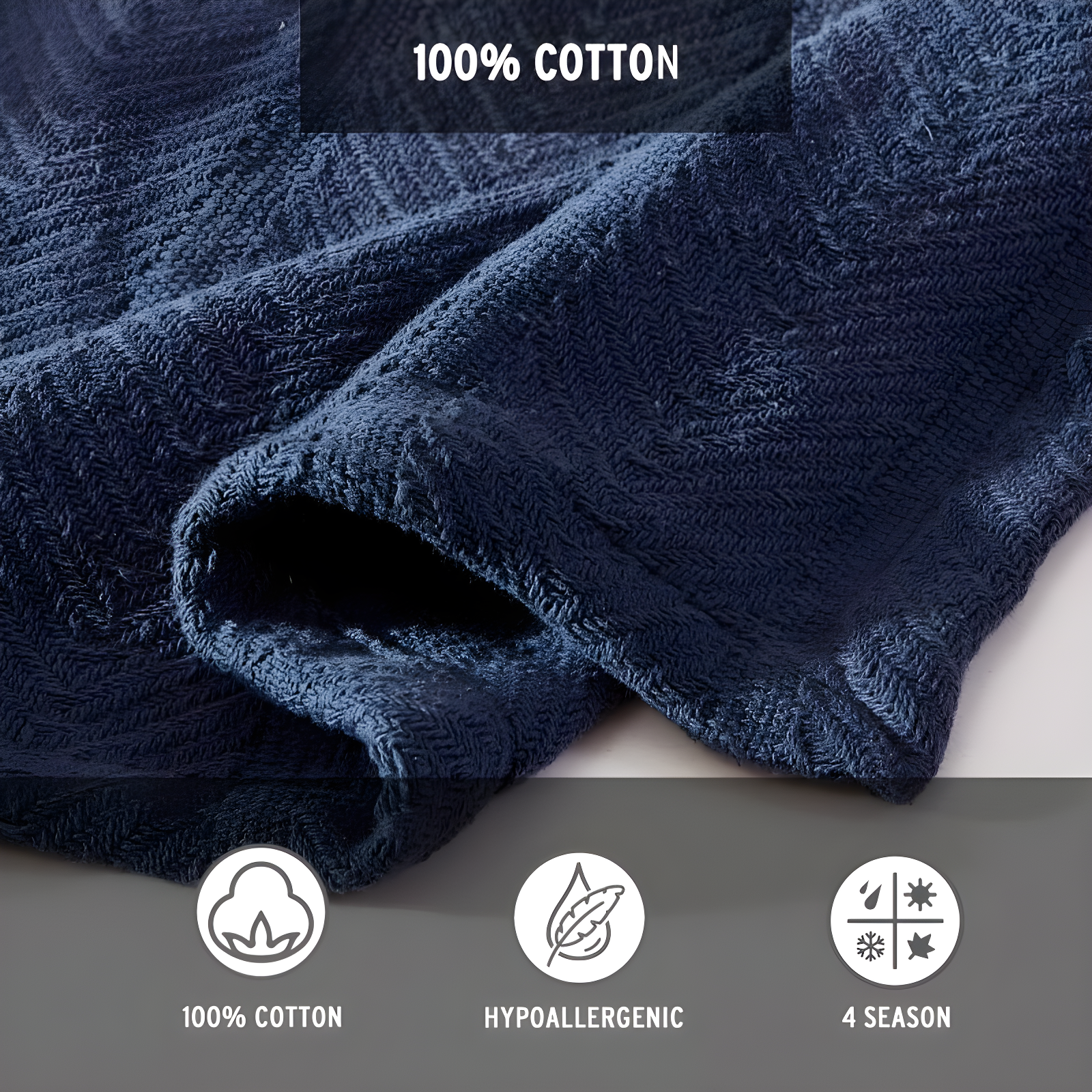 Eddie Bauer Herringbone Cotton Reversible Blanket
