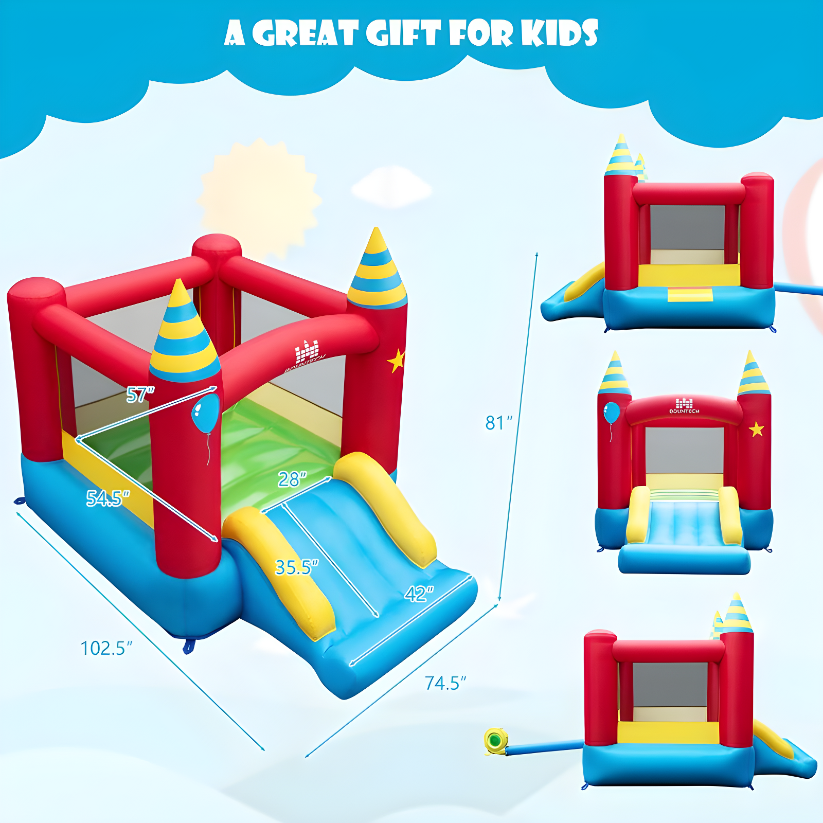 Costway Inflatable Bounce Castle Kids Jumping Bouncer Indoor Outdoor Blower Excluded